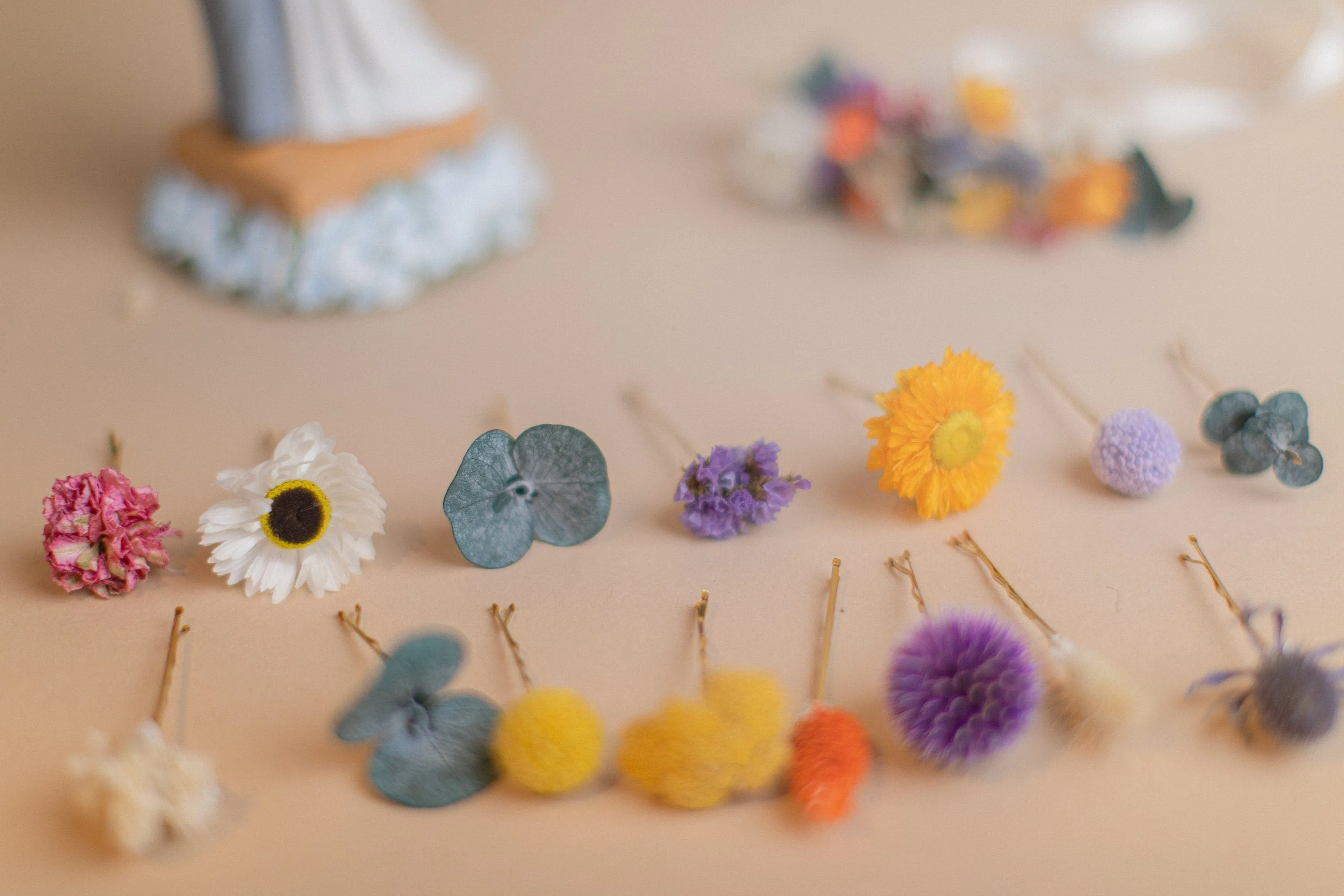 Rainbow Flower Hair Pins Set, Boho Hair Pins, Wedding Hair Pins, Flower Pin Set