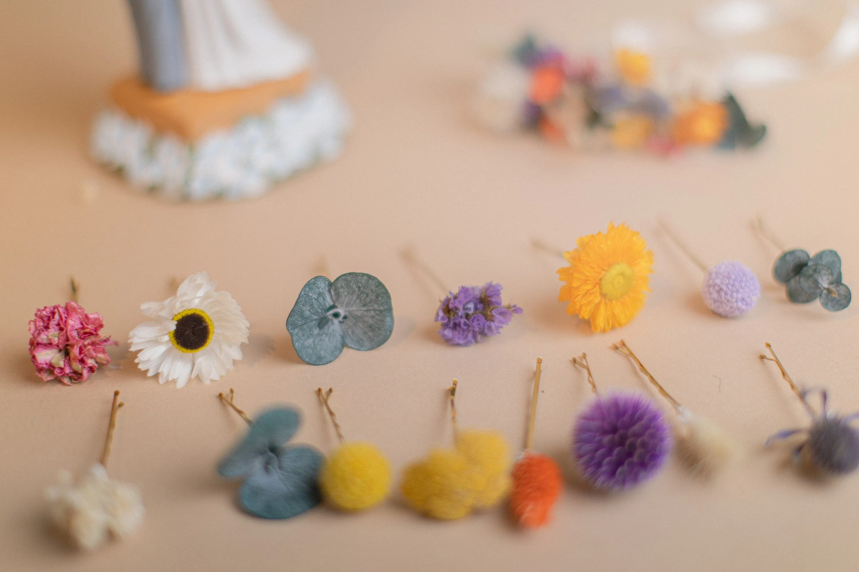 Rainbow Flower Hair Pins Set, Boho Hair Pins, Wedding Hair Pins, Flower Pin Set