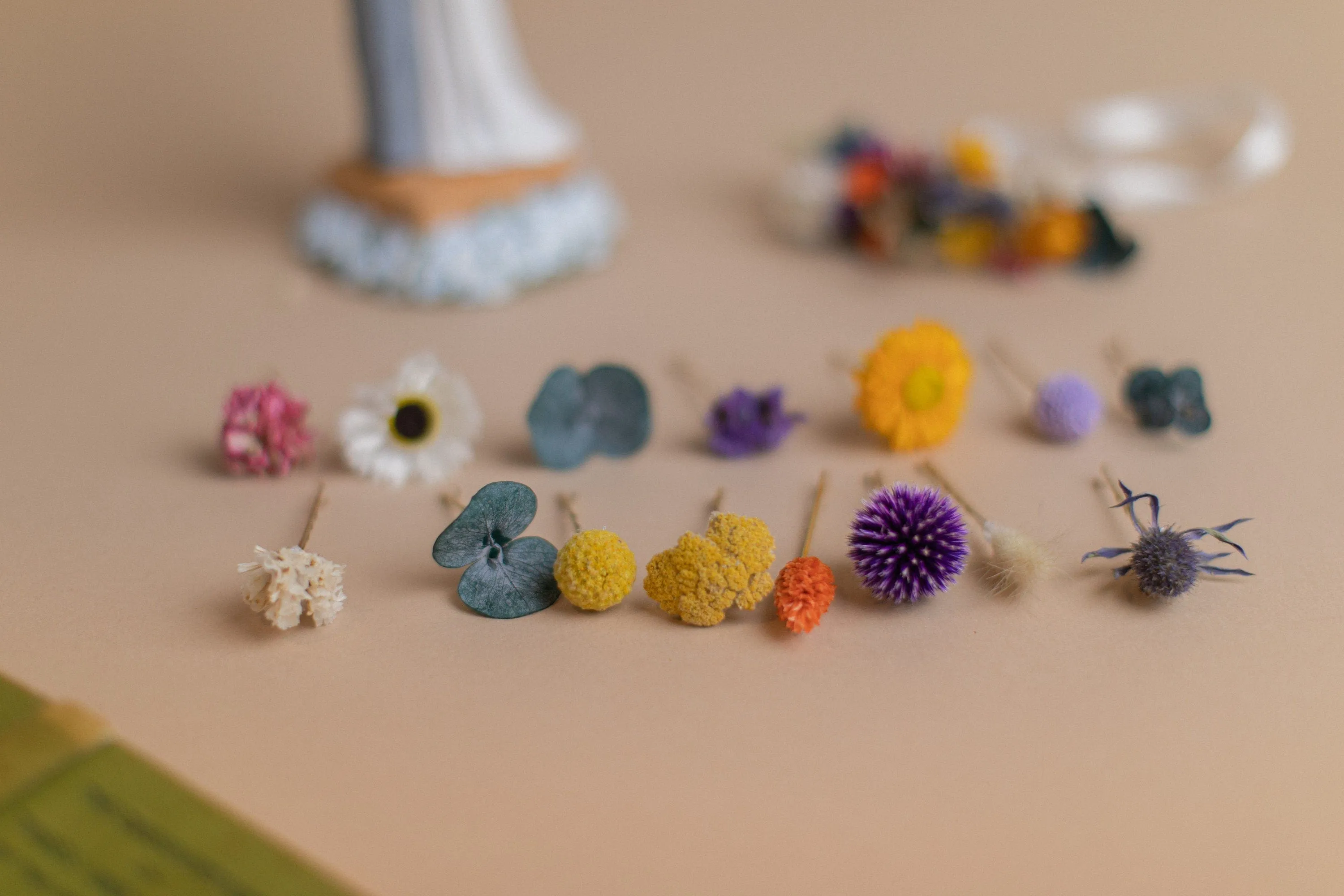 Rainbow Flower Hair Pins Set, Boho Hair Pins, Wedding Hair Pins, Flower Pin Set