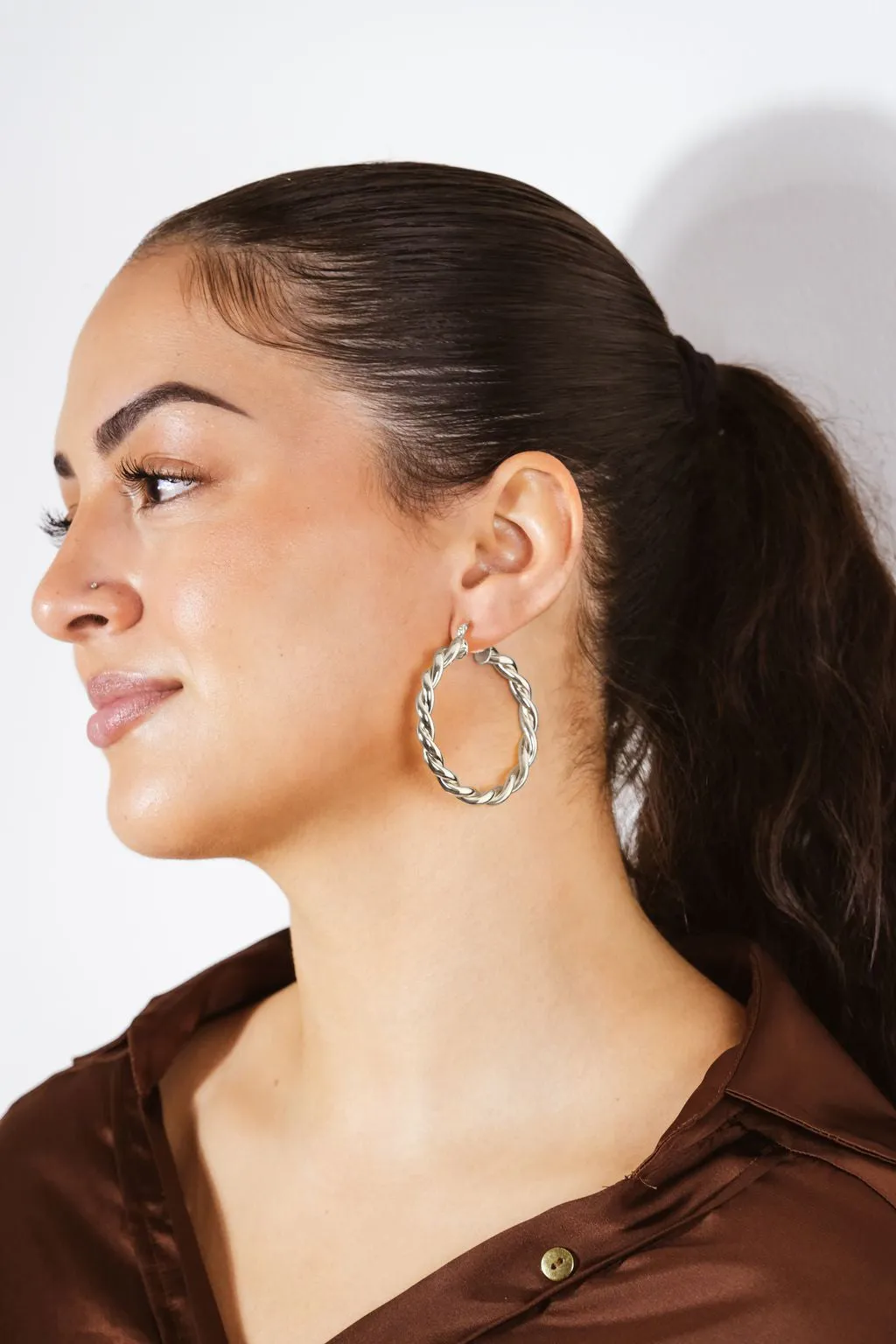 Rosalie Polished Entwined Hoop Earrings