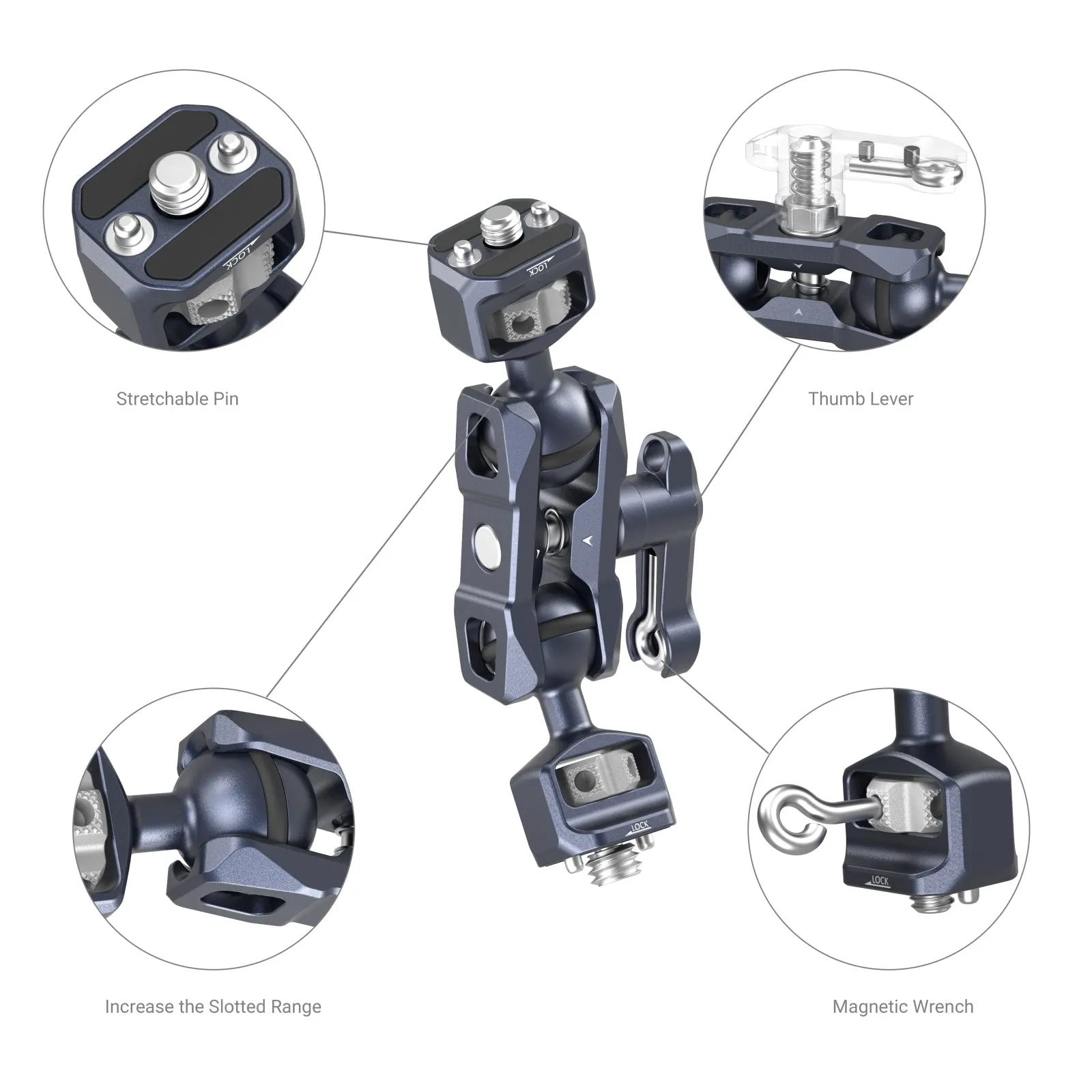 SmallRig Magic Arm with Dual Ball Heads (1/4’’-20 Screw and ARRI Locating Screw) 3874