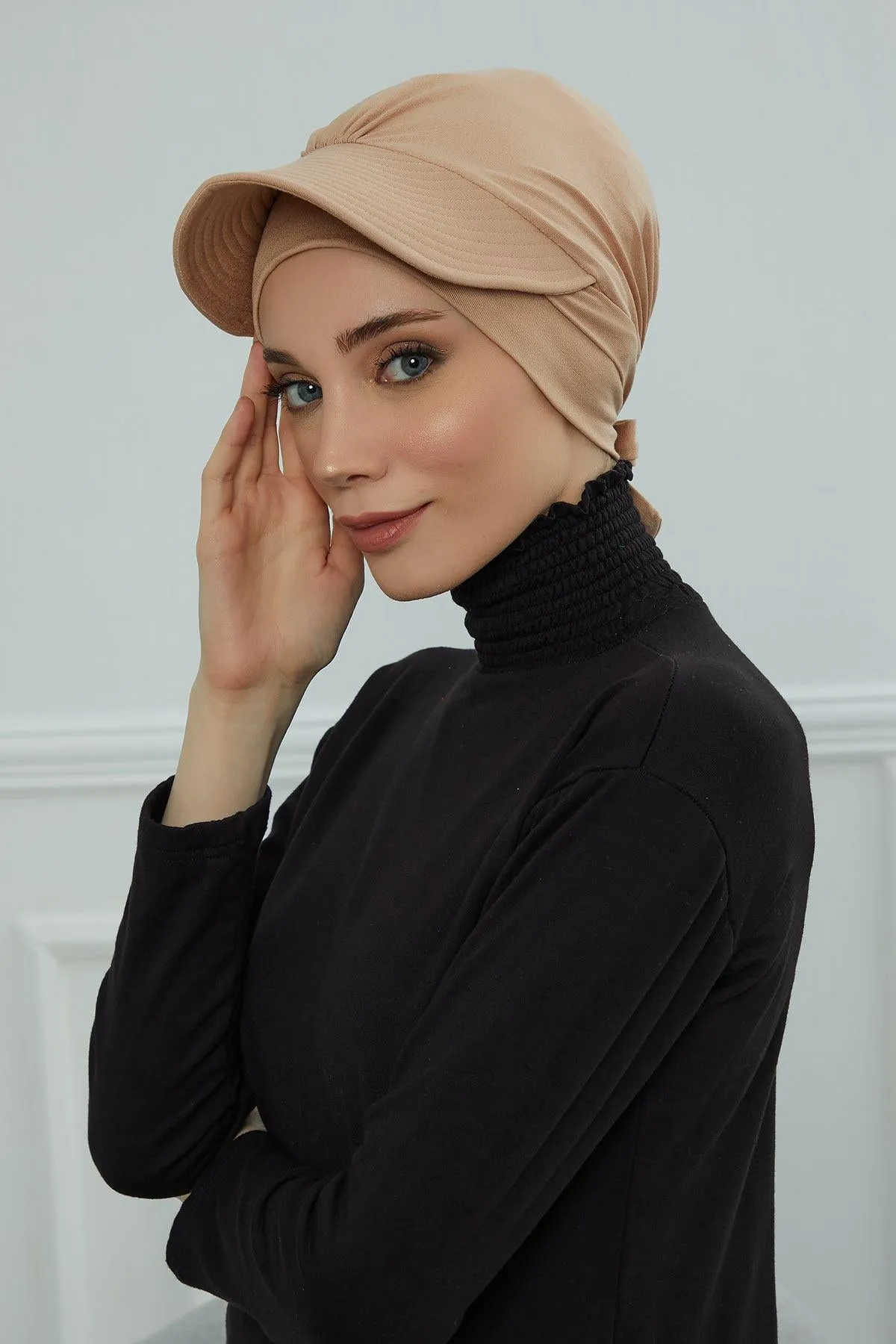 Stylish Visor Cap Instant Turban Hijab for Women, Trendy Visor Cap for Hair Loss Patients, Chemo Visor Cap, Visor Full Head Covering,B-66