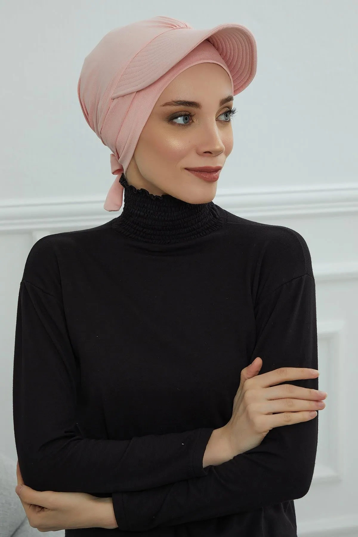 Stylish Visor Cap Instant Turban Hijab for Women, Trendy Visor Cap for Hair Loss Patients, Chemo Visor Cap, Visor Full Head Covering,B-66