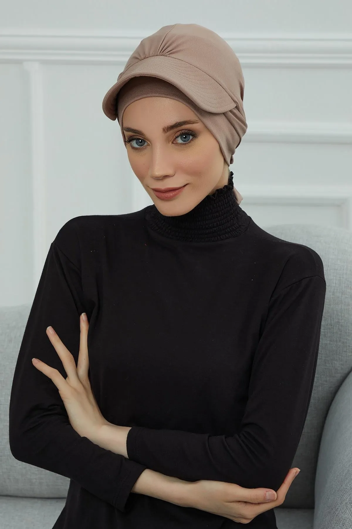 Stylish Visor Cap Instant Turban Hijab for Women, Trendy Visor Cap for Hair Loss Patients, Chemo Visor Cap, Visor Full Head Covering,B-66