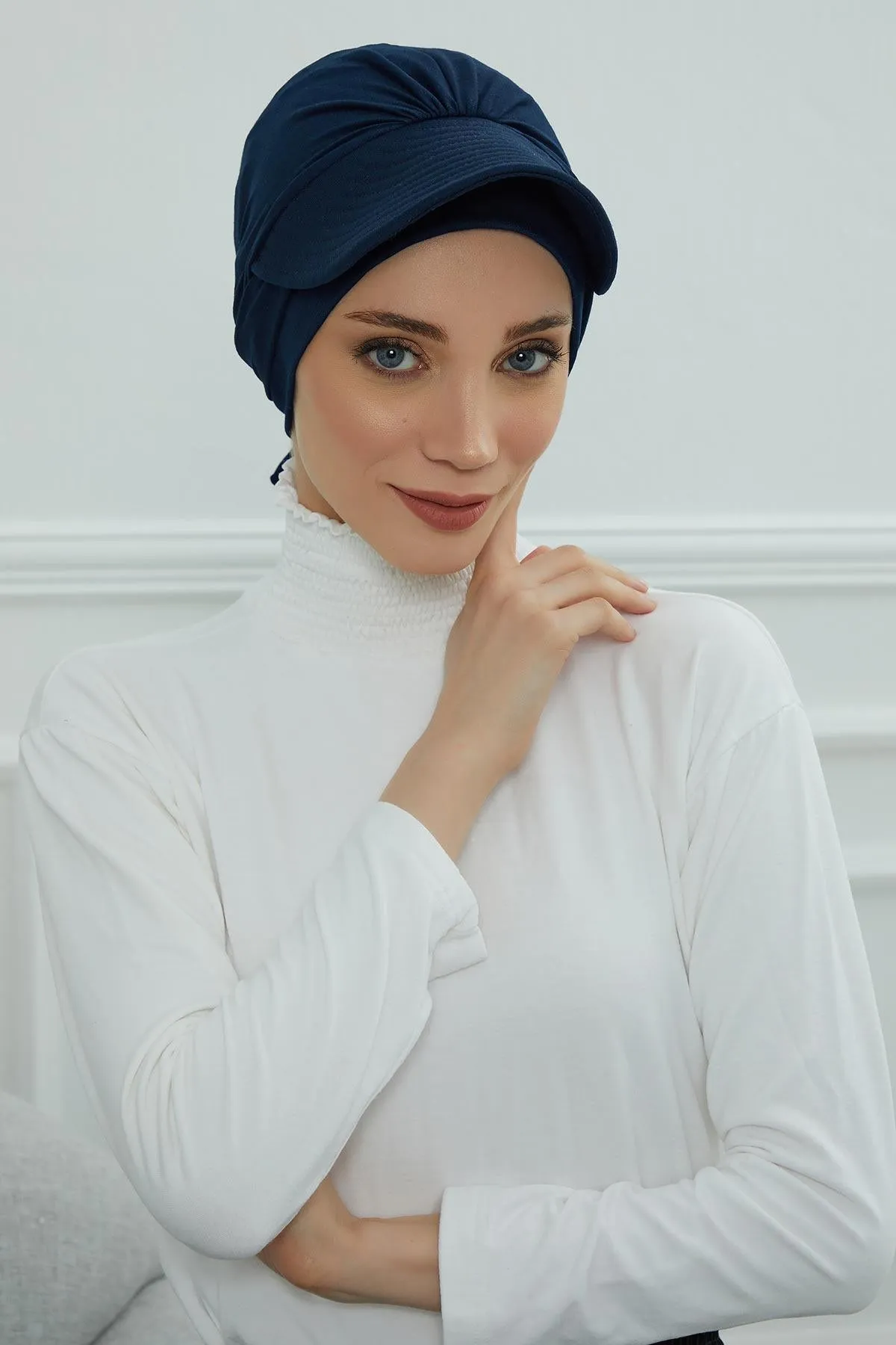 Stylish Visor Cap Instant Turban Hijab for Women, Trendy Visor Cap for Hair Loss Patients, Chemo Visor Cap, Visor Full Head Covering,B-66