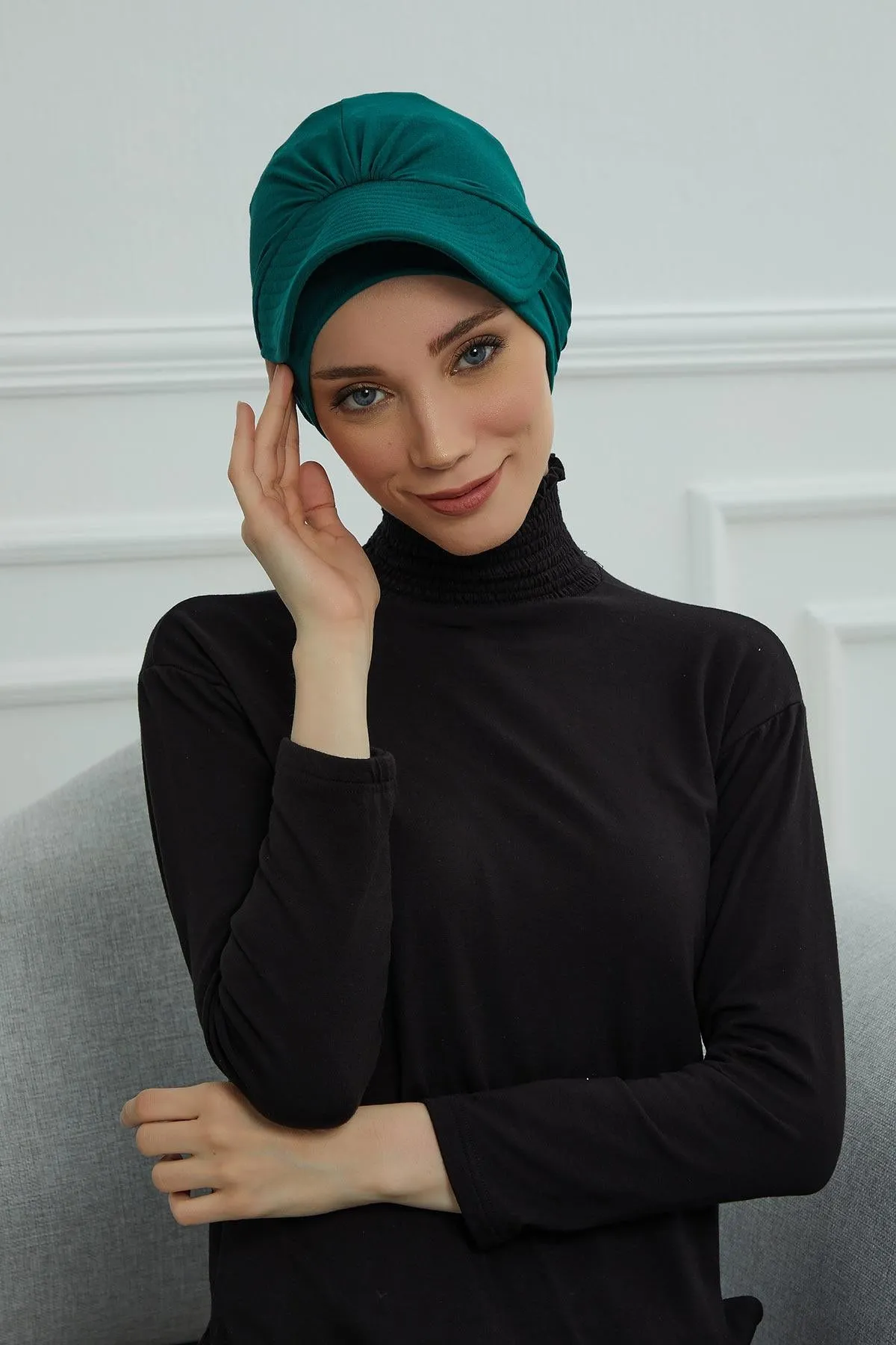 Stylish Visor Cap Instant Turban Hijab for Women, Trendy Visor Cap for Hair Loss Patients, Chemo Visor Cap, Visor Full Head Covering,B-66