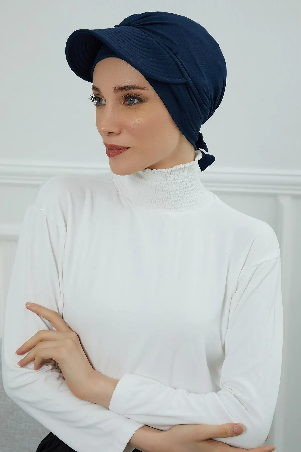 Stylish Visor Cap Instant Turban Hijab for Women, Trendy Visor Cap for Hair Loss Patients, Chemo Visor Cap, Visor Full Head Covering,B-66