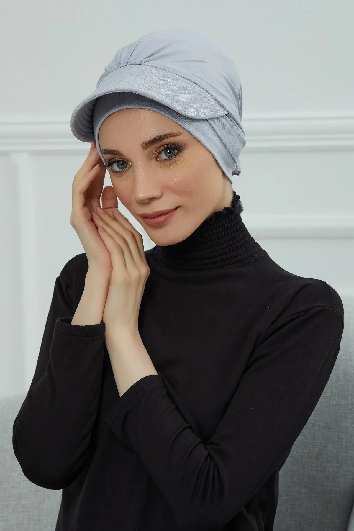 Stylish Visor Cap Instant Turban Hijab for Women, Trendy Visor Cap for Hair Loss Patients, Chemo Visor Cap, Visor Full Head Covering,B-66