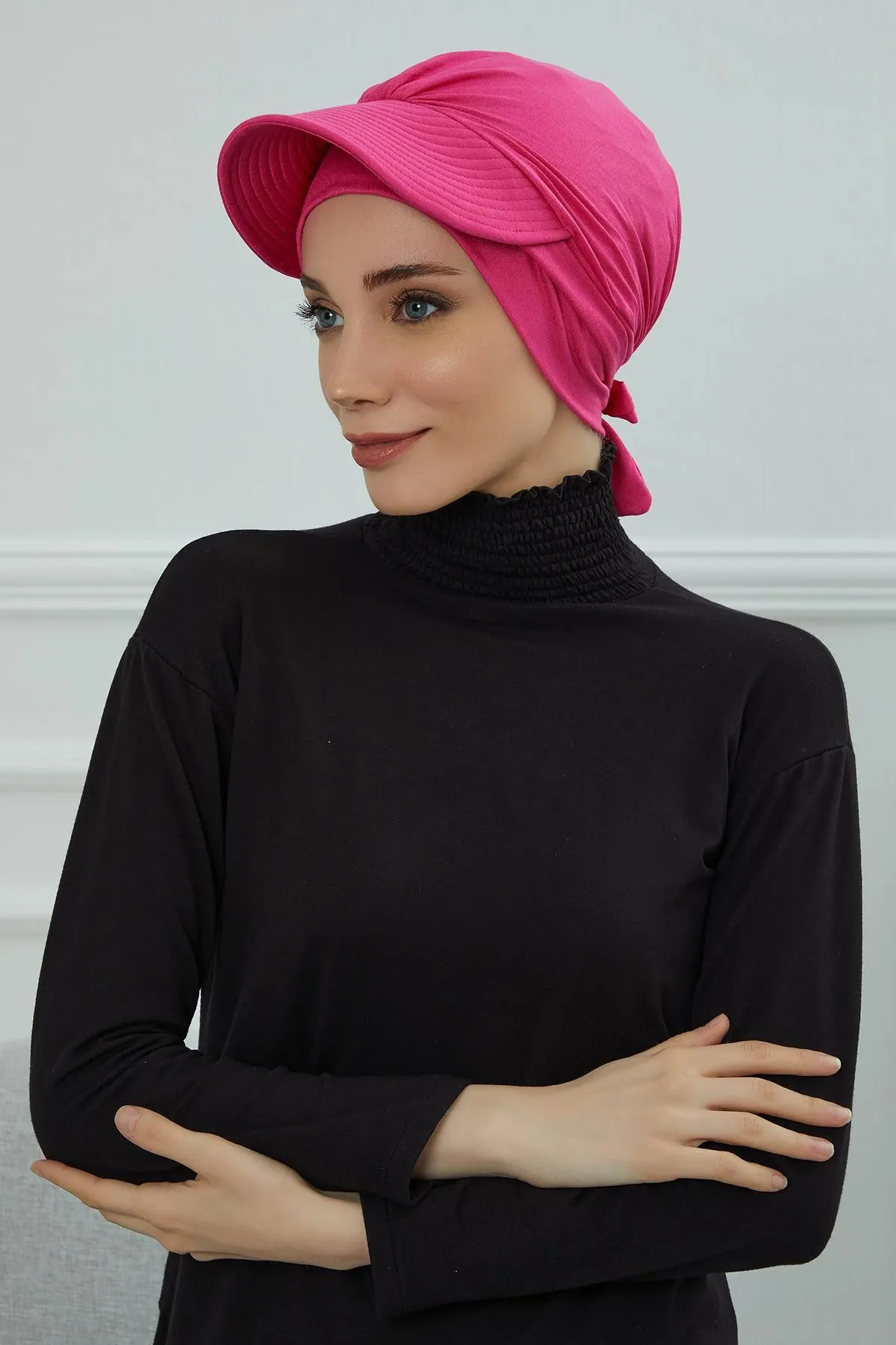 Stylish Visor Cap Instant Turban Hijab for Women, Trendy Visor Cap for Hair Loss Patients, Chemo Visor Cap, Visor Full Head Covering,B-66