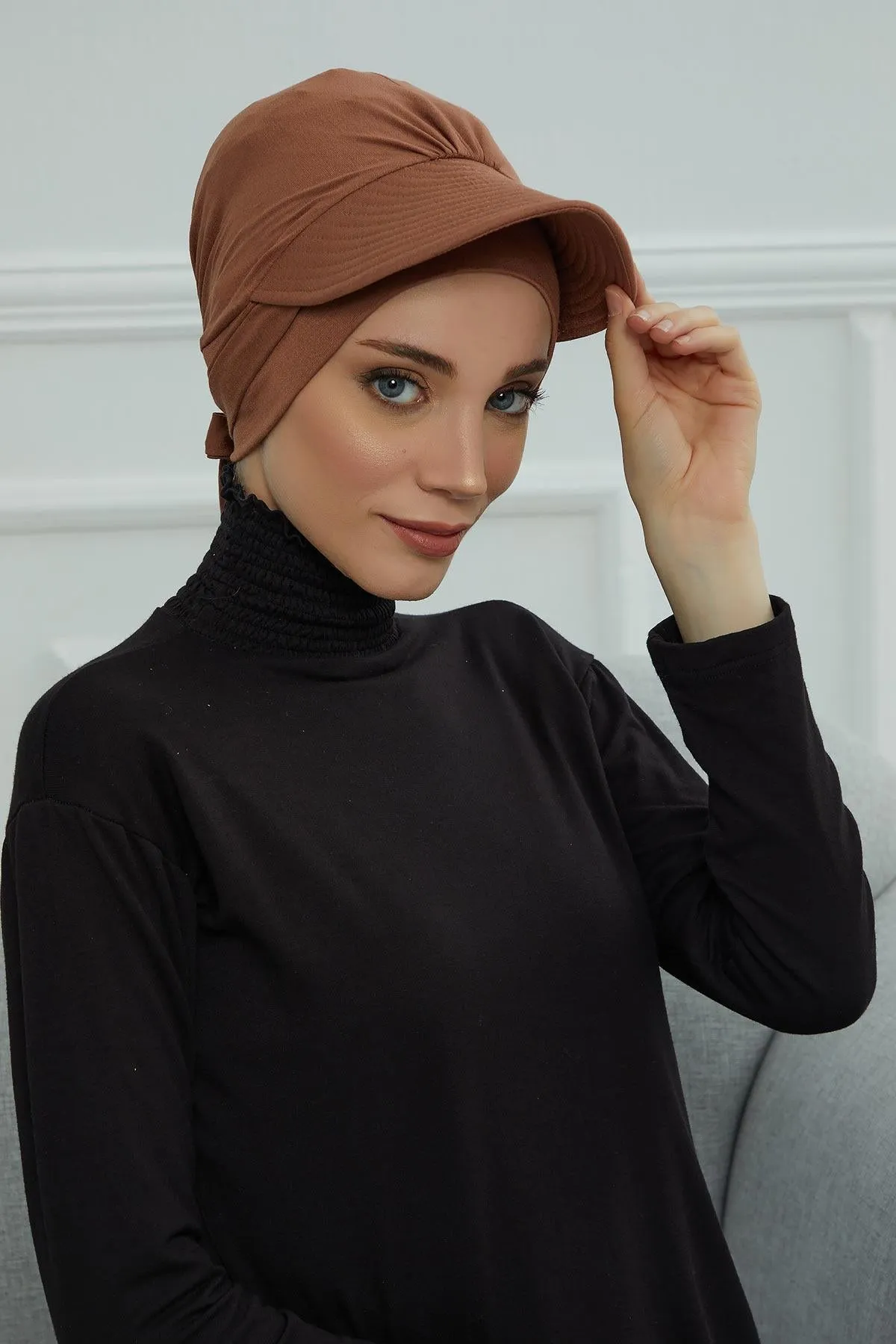 Stylish Visor Cap Instant Turban Hijab for Women, Trendy Visor Cap for Hair Loss Patients, Chemo Visor Cap, Visor Full Head Covering,B-66