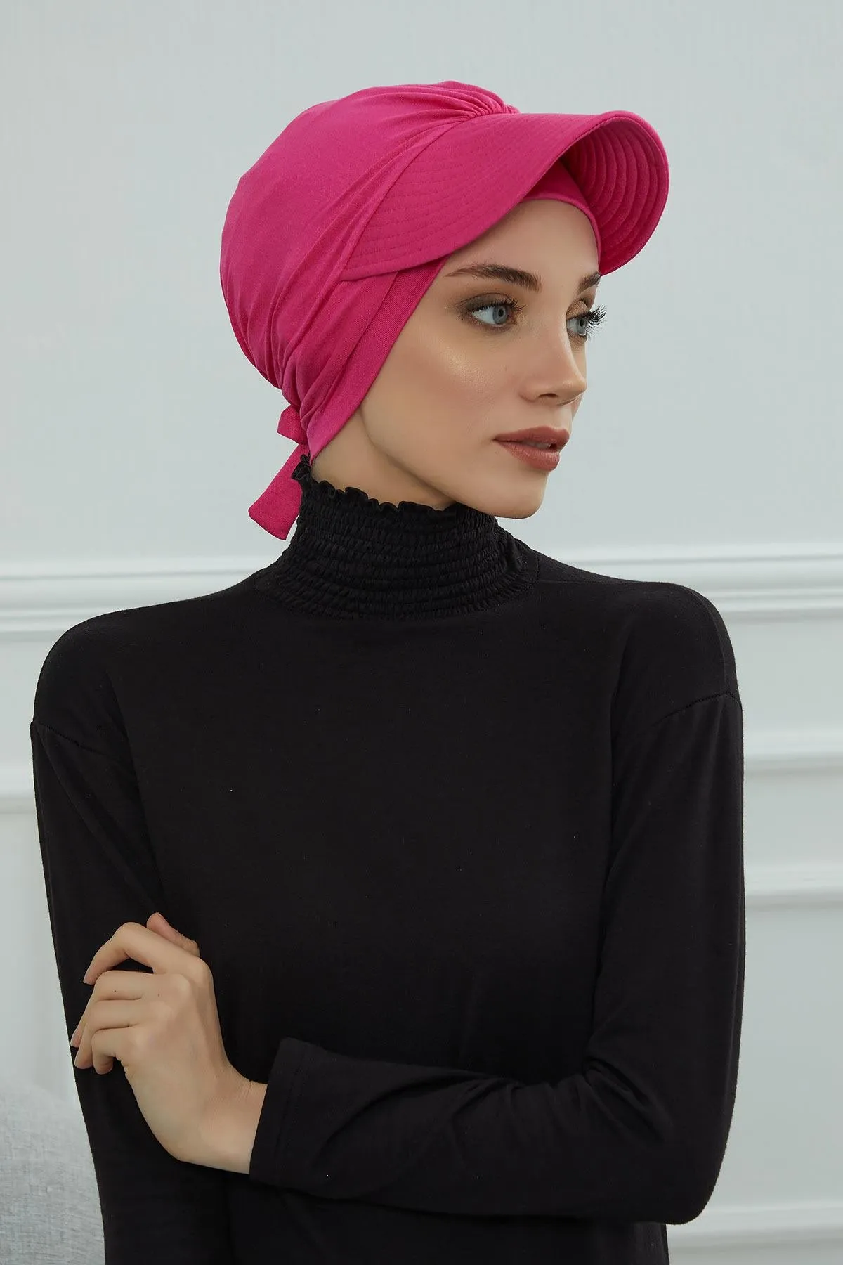 Stylish Visor Cap Instant Turban Hijab for Women, Trendy Visor Cap for Hair Loss Patients, Chemo Visor Cap, Visor Full Head Covering,B-66