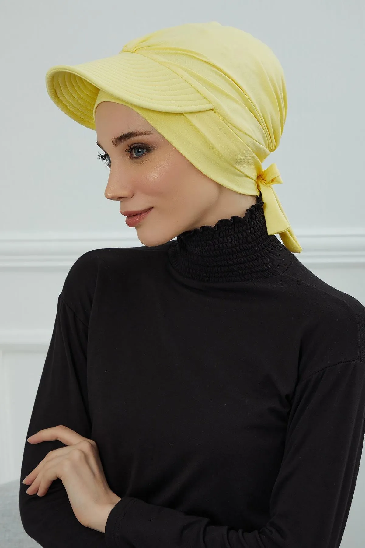 Stylish Visor Cap Instant Turban Hijab for Women, Trendy Visor Cap for Hair Loss Patients, Chemo Visor Cap, Visor Full Head Covering,B-66