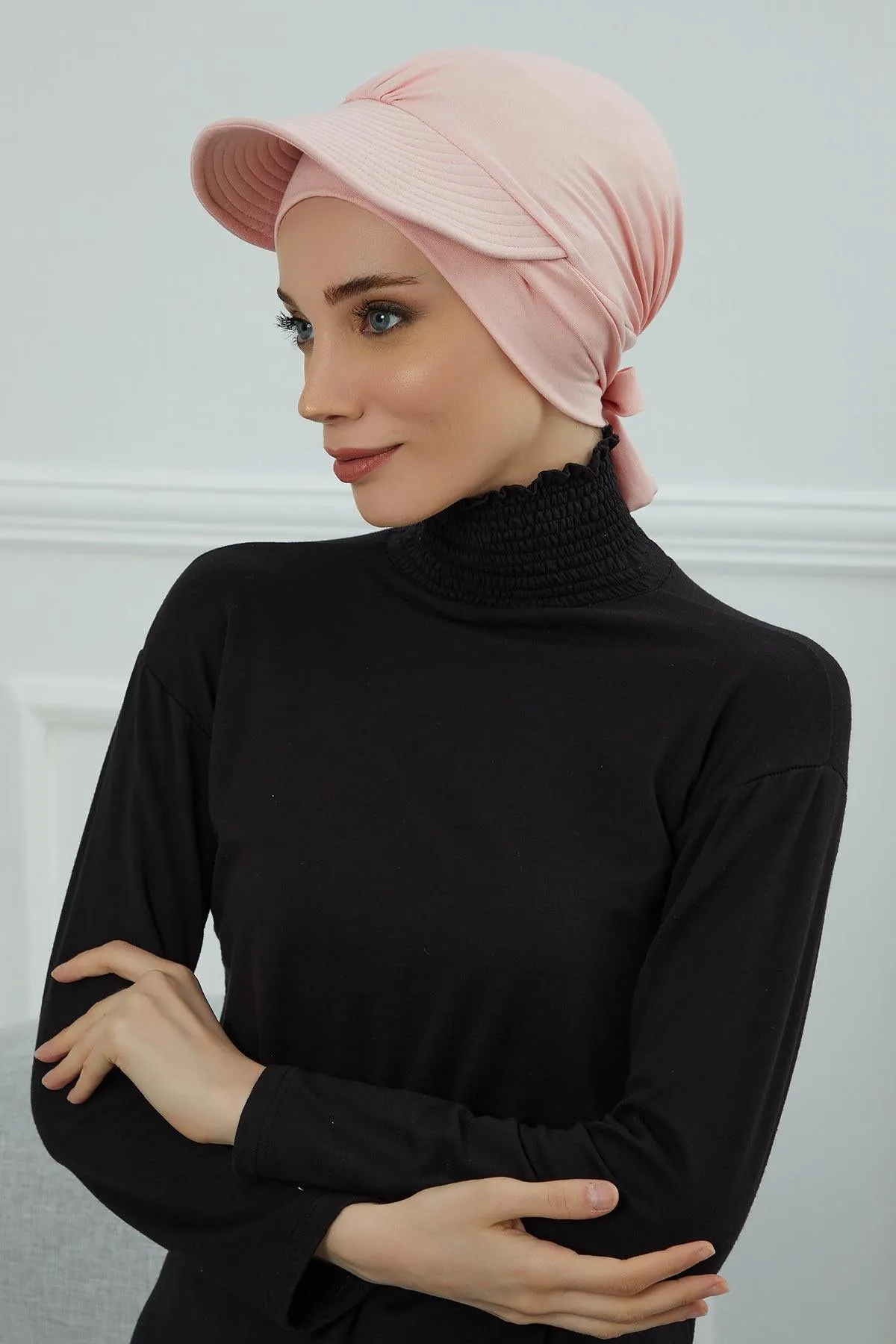 Stylish Visor Cap Instant Turban Hijab for Women, Trendy Visor Cap for Hair Loss Patients, Chemo Visor Cap, Visor Full Head Covering,B-66