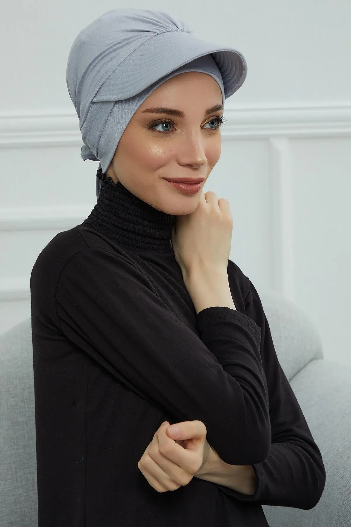 Stylish Visor Cap Instant Turban Hijab for Women, Trendy Visor Cap for Hair Loss Patients, Chemo Visor Cap, Visor Full Head Covering,B-66