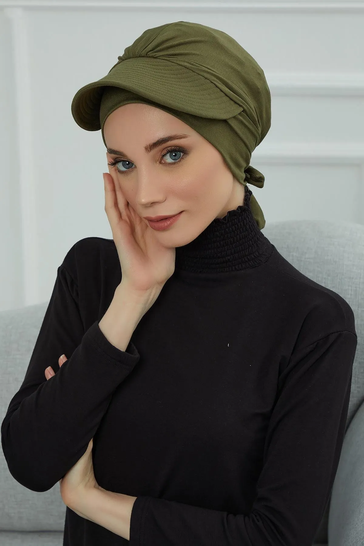 Stylish Visor Cap Instant Turban Hijab for Women, Trendy Visor Cap for Hair Loss Patients, Chemo Visor Cap, Visor Full Head Covering,B-66