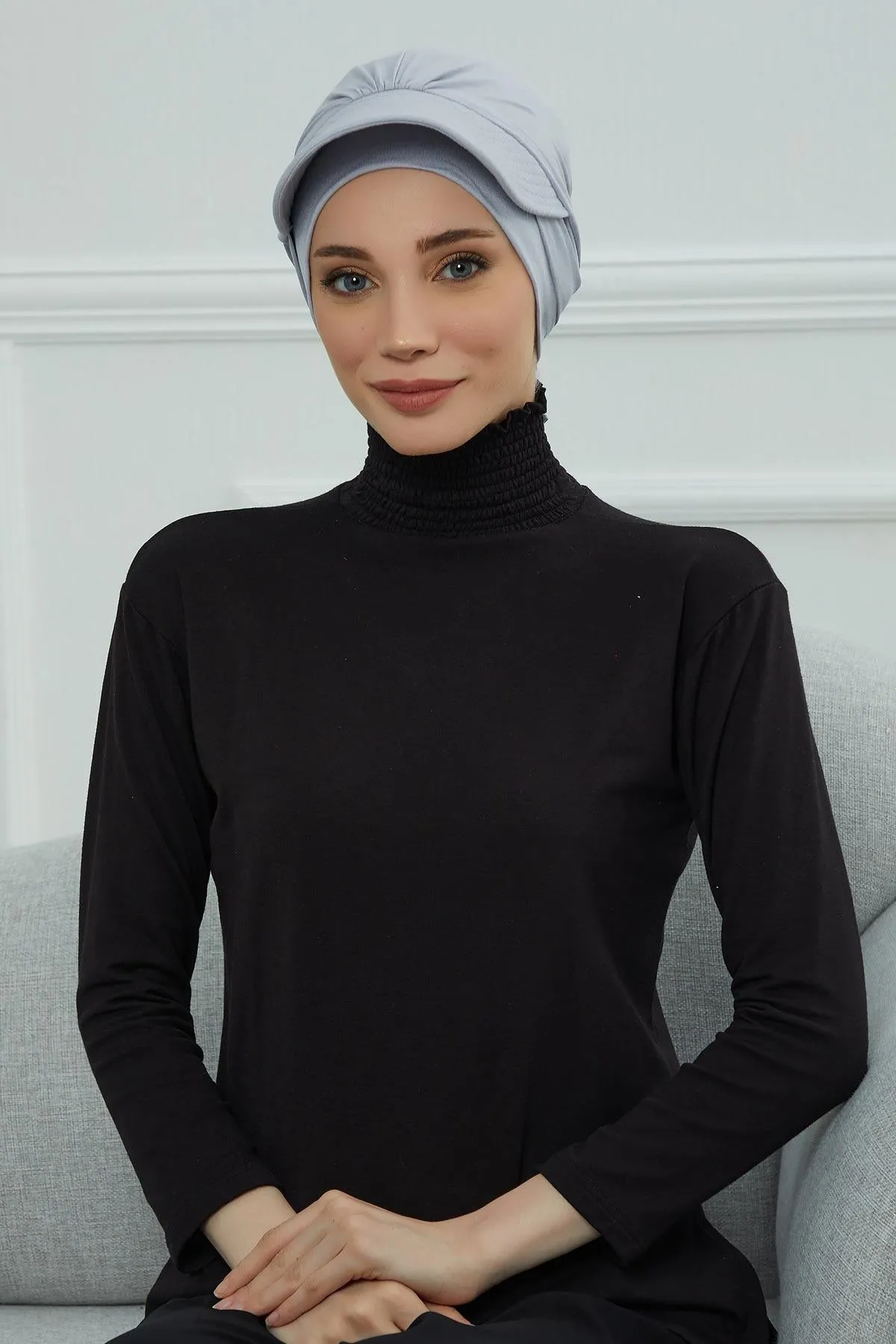 Stylish Visor Cap Instant Turban Hijab for Women, Trendy Visor Cap for Hair Loss Patients, Chemo Visor Cap, Visor Full Head Covering,B-66