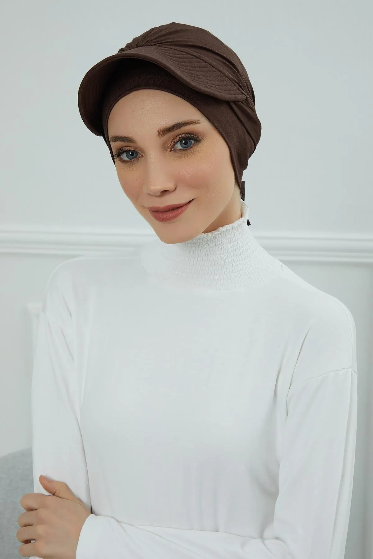 Stylish Visor Cap Instant Turban Hijab for Women, Trendy Visor Cap for Hair Loss Patients, Chemo Visor Cap, Visor Full Head Covering,B-66