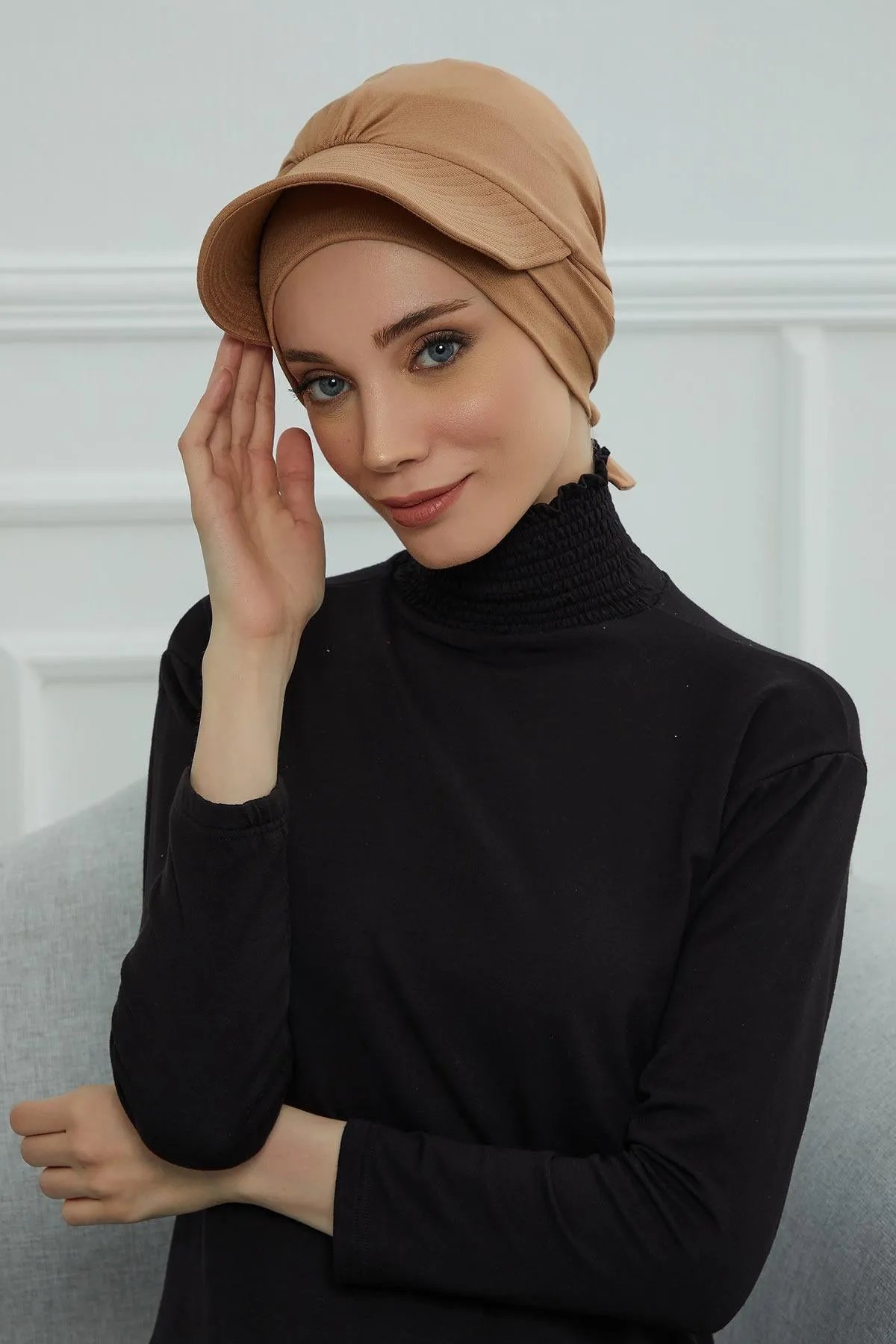 Stylish Visor Cap Instant Turban Hijab for Women, Trendy Visor Cap for Hair Loss Patients, Chemo Visor Cap, Visor Full Head Covering,B-66