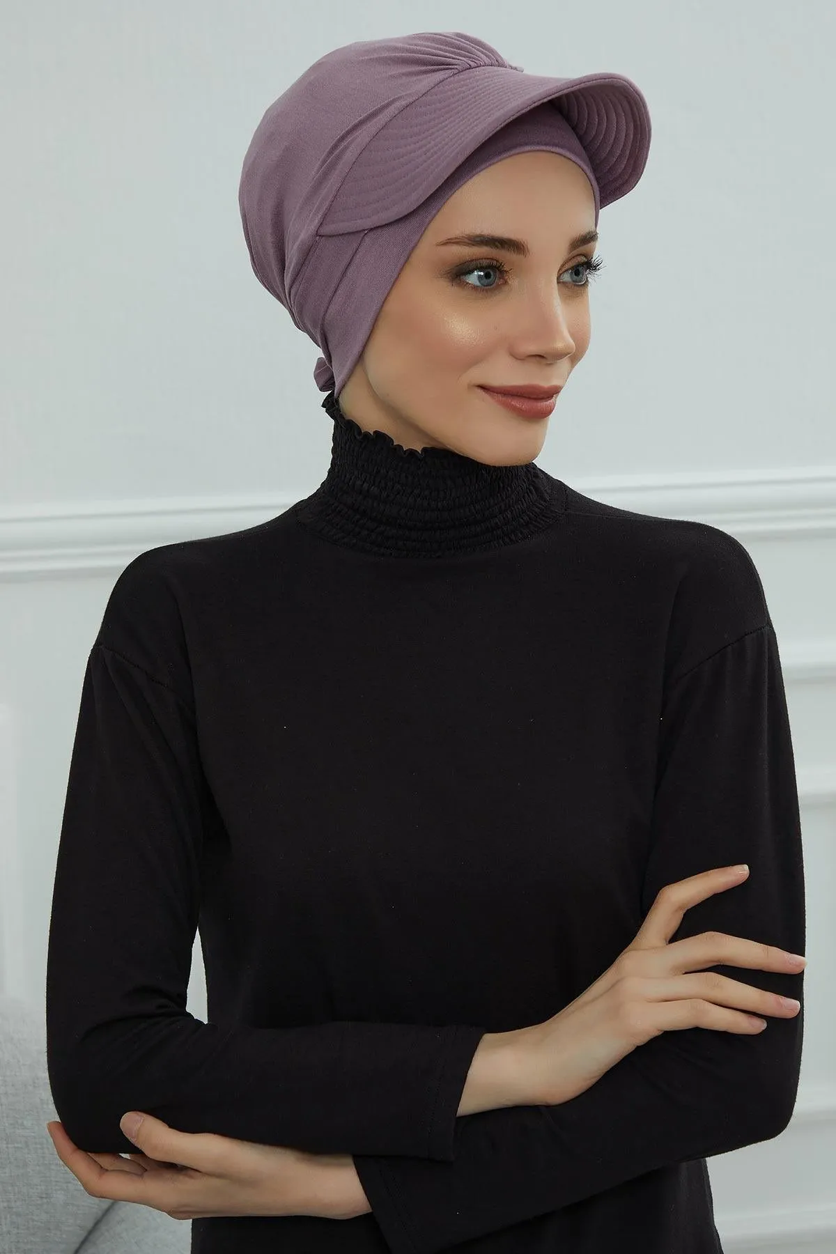 Stylish Visor Cap Instant Turban Hijab for Women, Trendy Visor Cap for Hair Loss Patients, Chemo Visor Cap, Visor Full Head Covering,B-66