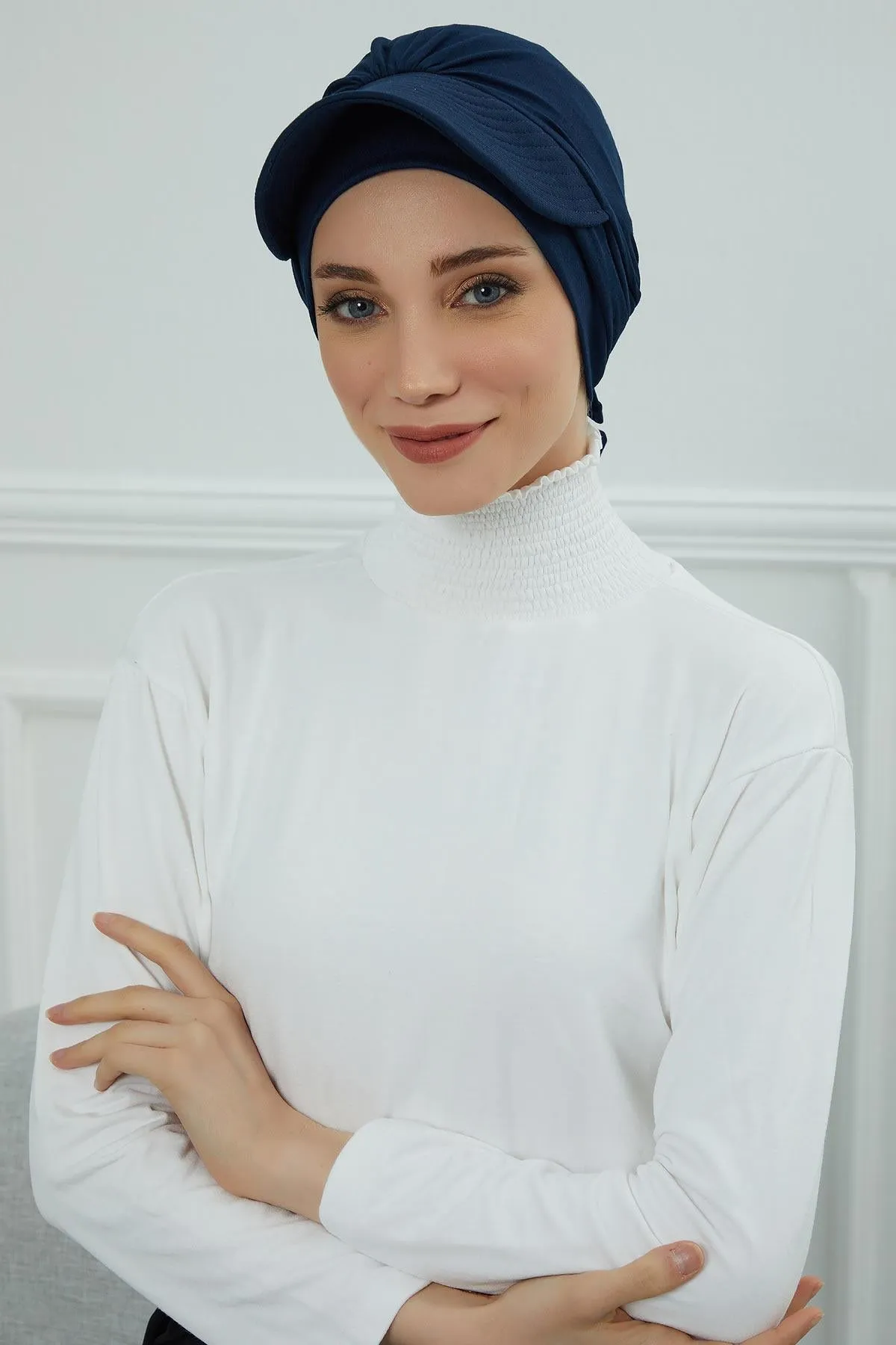 Stylish Visor Cap Instant Turban Hijab for Women, Trendy Visor Cap for Hair Loss Patients, Chemo Visor Cap, Visor Full Head Covering,B-66