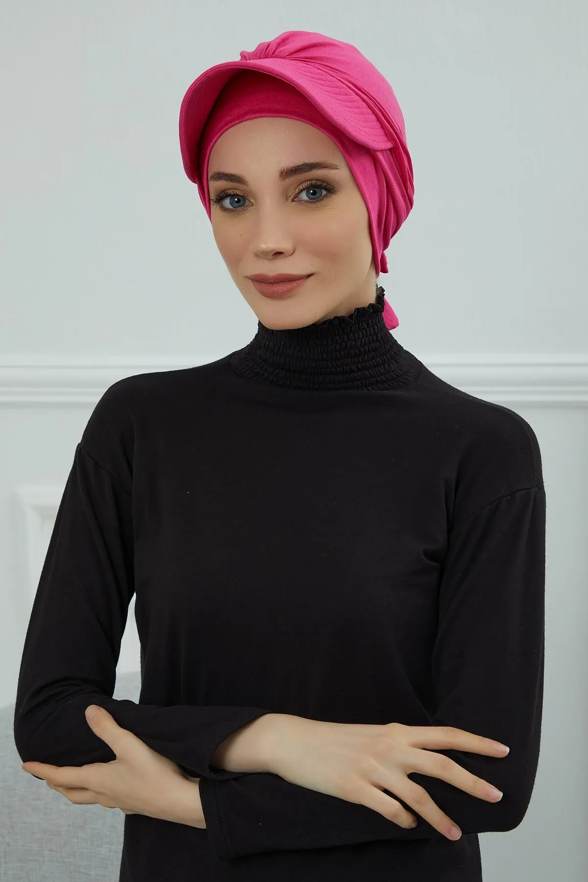 Stylish Visor Cap Instant Turban Hijab for Women, Trendy Visor Cap for Hair Loss Patients, Chemo Visor Cap, Visor Full Head Covering,B-66