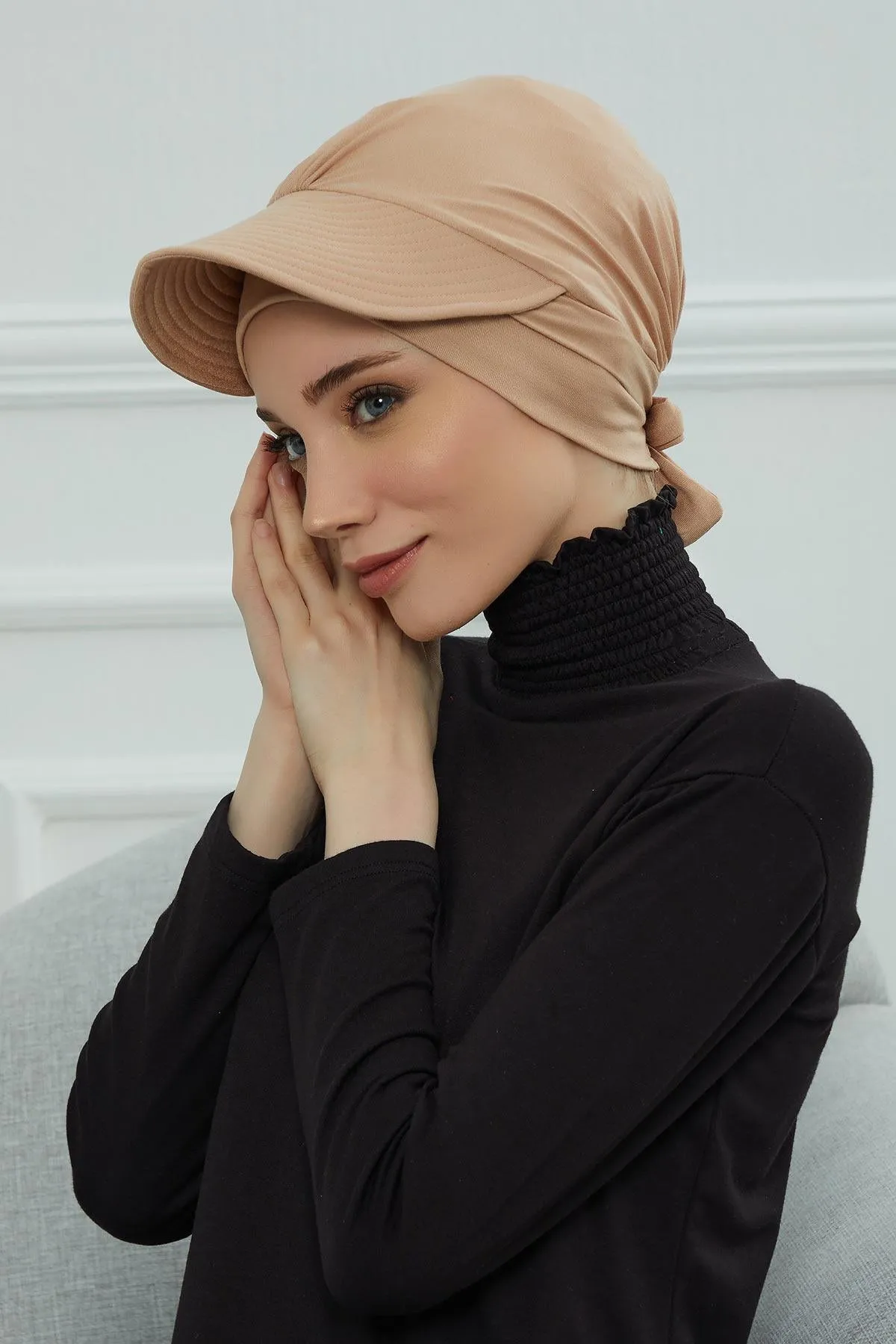 Stylish Visor Cap Instant Turban Hijab for Women, Trendy Visor Cap for Hair Loss Patients, Chemo Visor Cap, Visor Full Head Covering,B-66