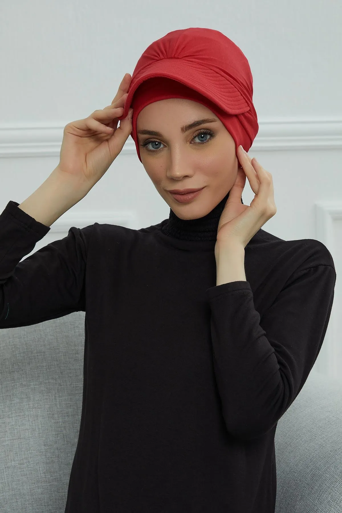 Stylish Visor Cap Instant Turban Hijab for Women, Trendy Visor Cap for Hair Loss Patients, Chemo Visor Cap, Visor Full Head Covering,B-66