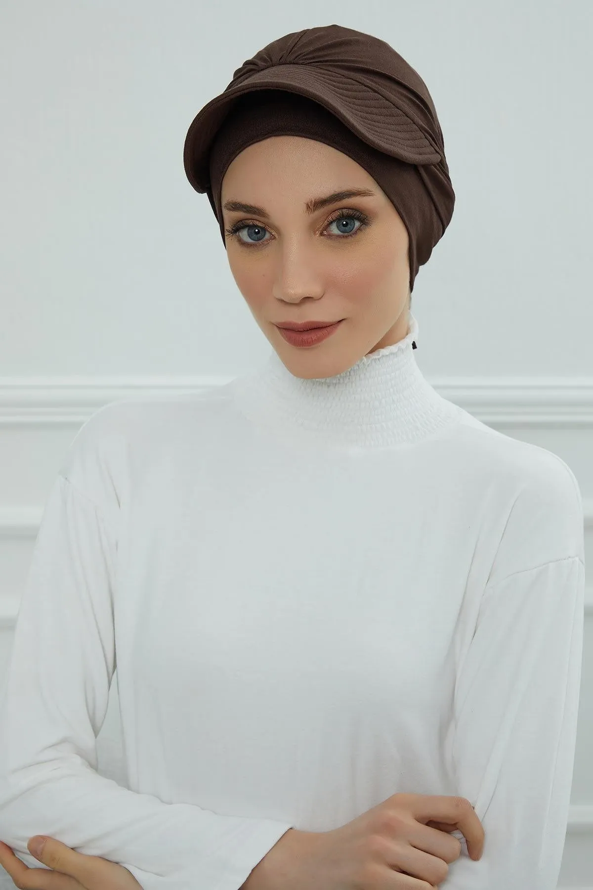 Stylish Visor Cap Instant Turban Hijab for Women, Trendy Visor Cap for Hair Loss Patients, Chemo Visor Cap, Visor Full Head Covering,B-66