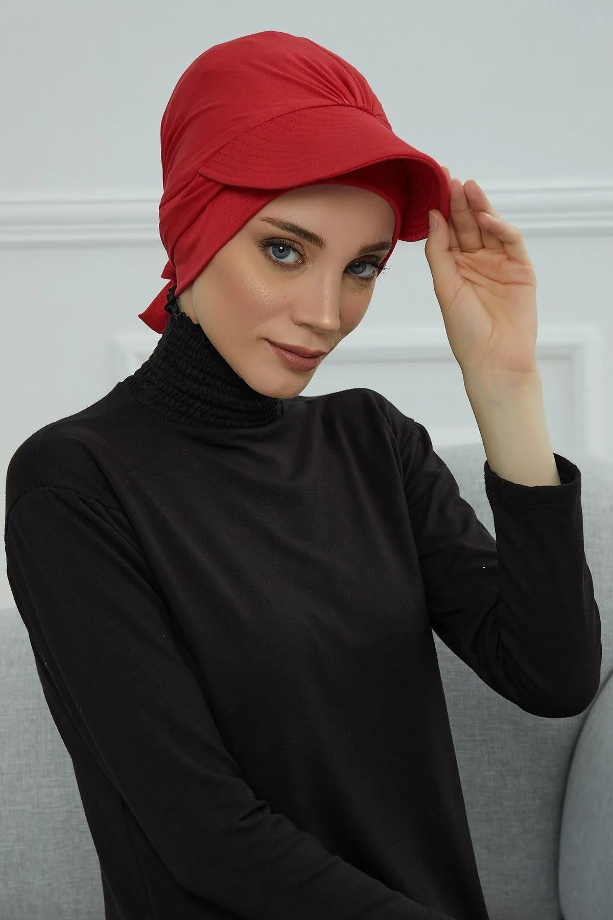 Stylish Visor Cap Instant Turban Hijab for Women, Trendy Visor Cap for Hair Loss Patients, Chemo Visor Cap, Visor Full Head Covering,B-66