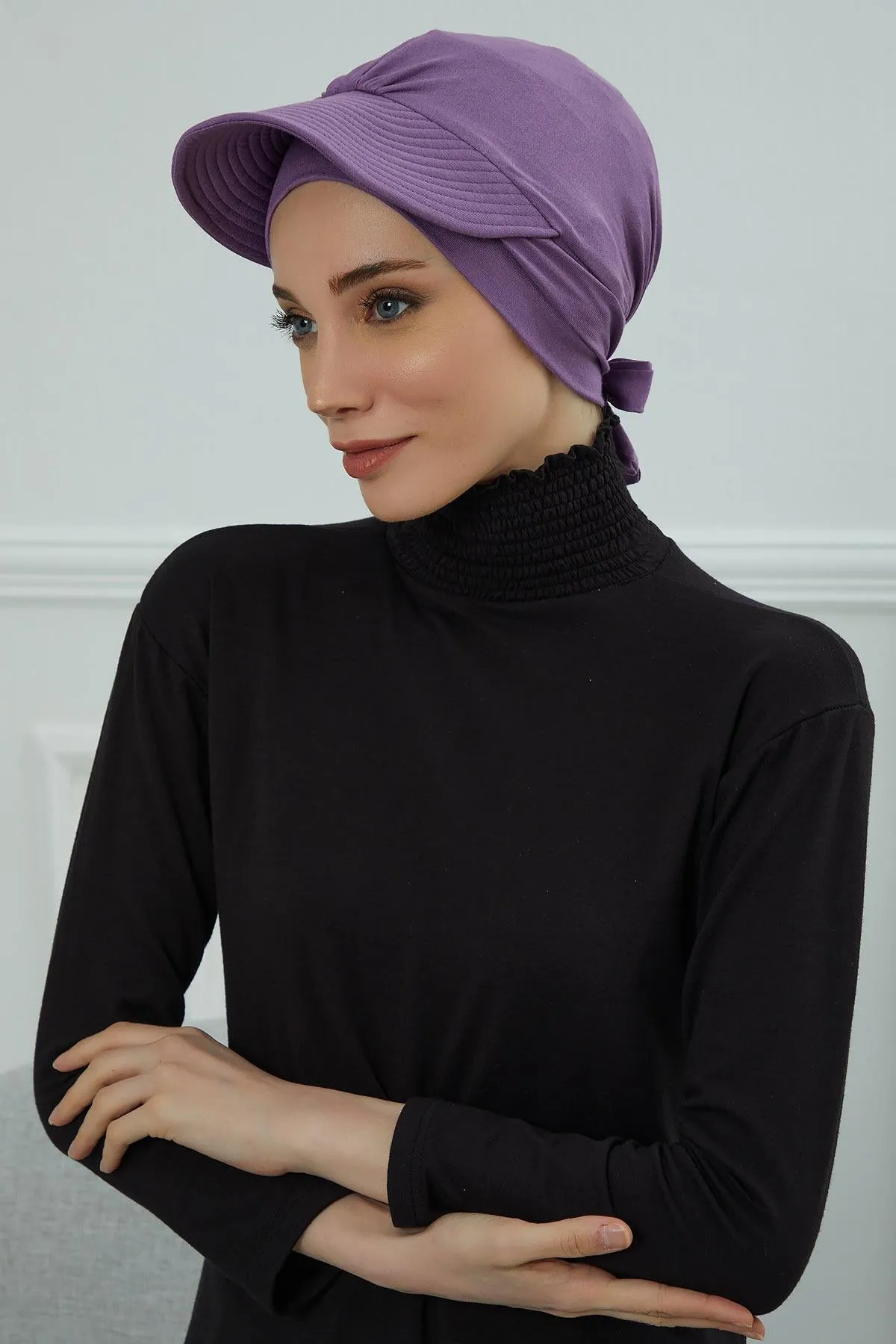 Stylish Visor Cap Instant Turban Hijab for Women, Trendy Visor Cap for Hair Loss Patients, Chemo Visor Cap, Visor Full Head Covering,B-66