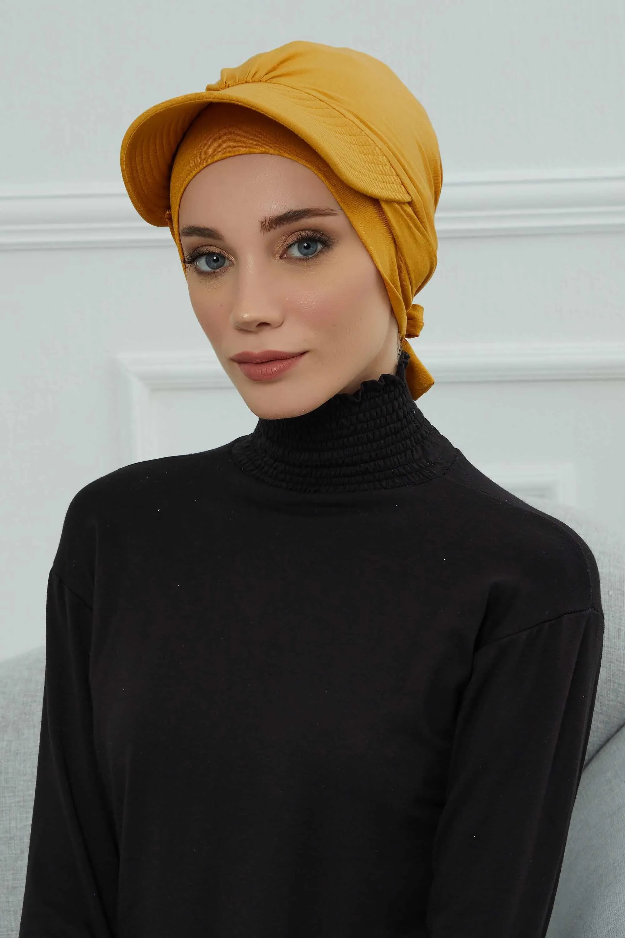 Stylish Visor Cap Instant Turban Hijab for Women, Trendy Visor Cap for Hair Loss Patients, Chemo Visor Cap, Visor Full Head Covering,B-66