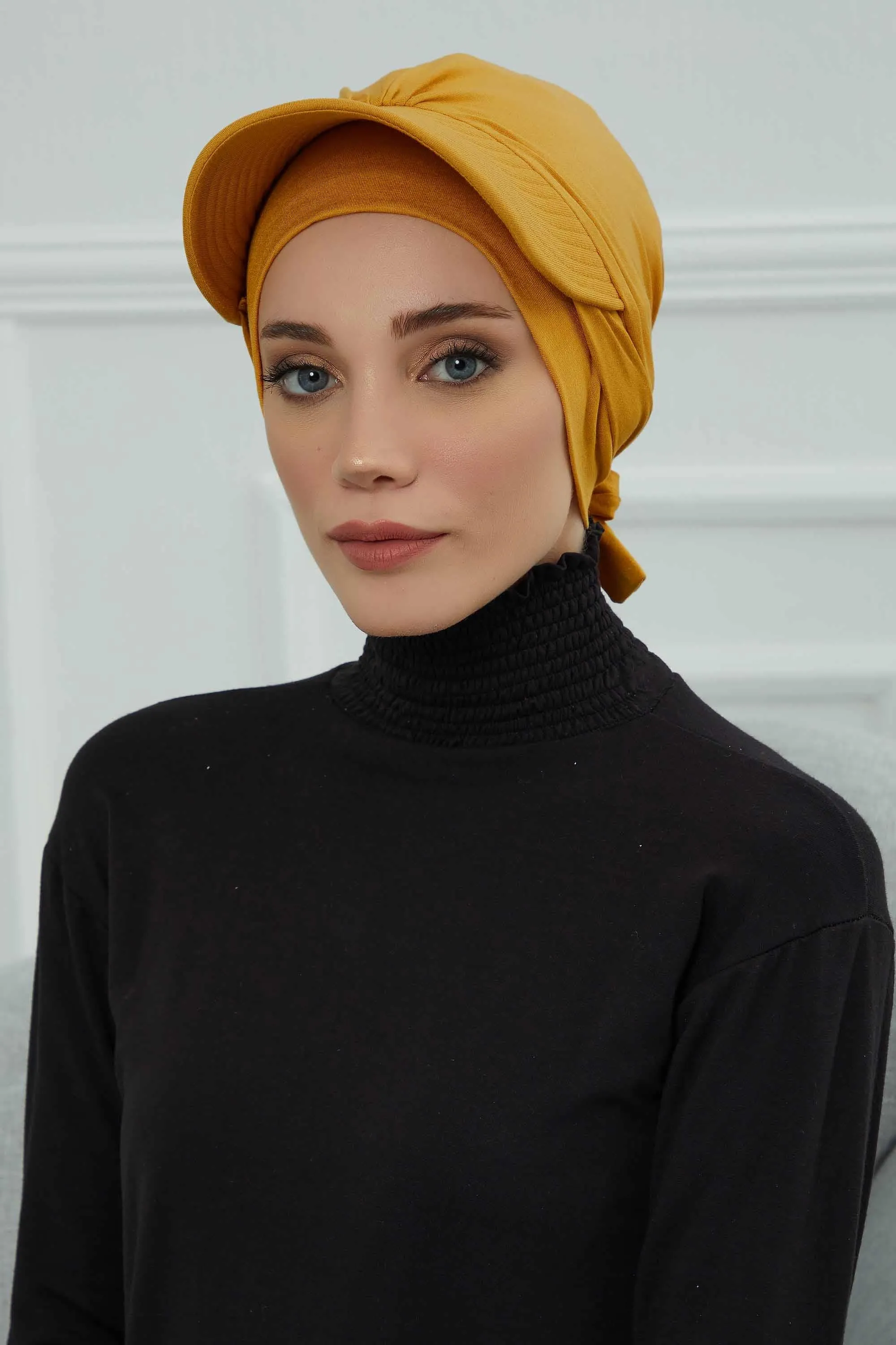 Stylish Visor Cap Instant Turban Hijab for Women, Trendy Visor Cap for Hair Loss Patients, Chemo Visor Cap, Visor Full Head Covering,B-66