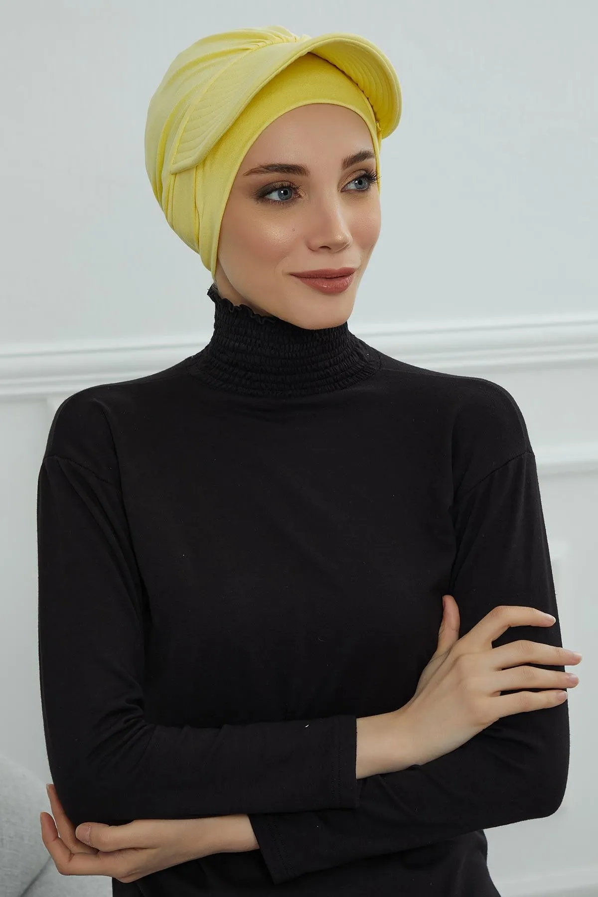 Stylish Visor Cap Instant Turban Hijab for Women, Trendy Visor Cap for Hair Loss Patients, Chemo Visor Cap, Visor Full Head Covering,B-66