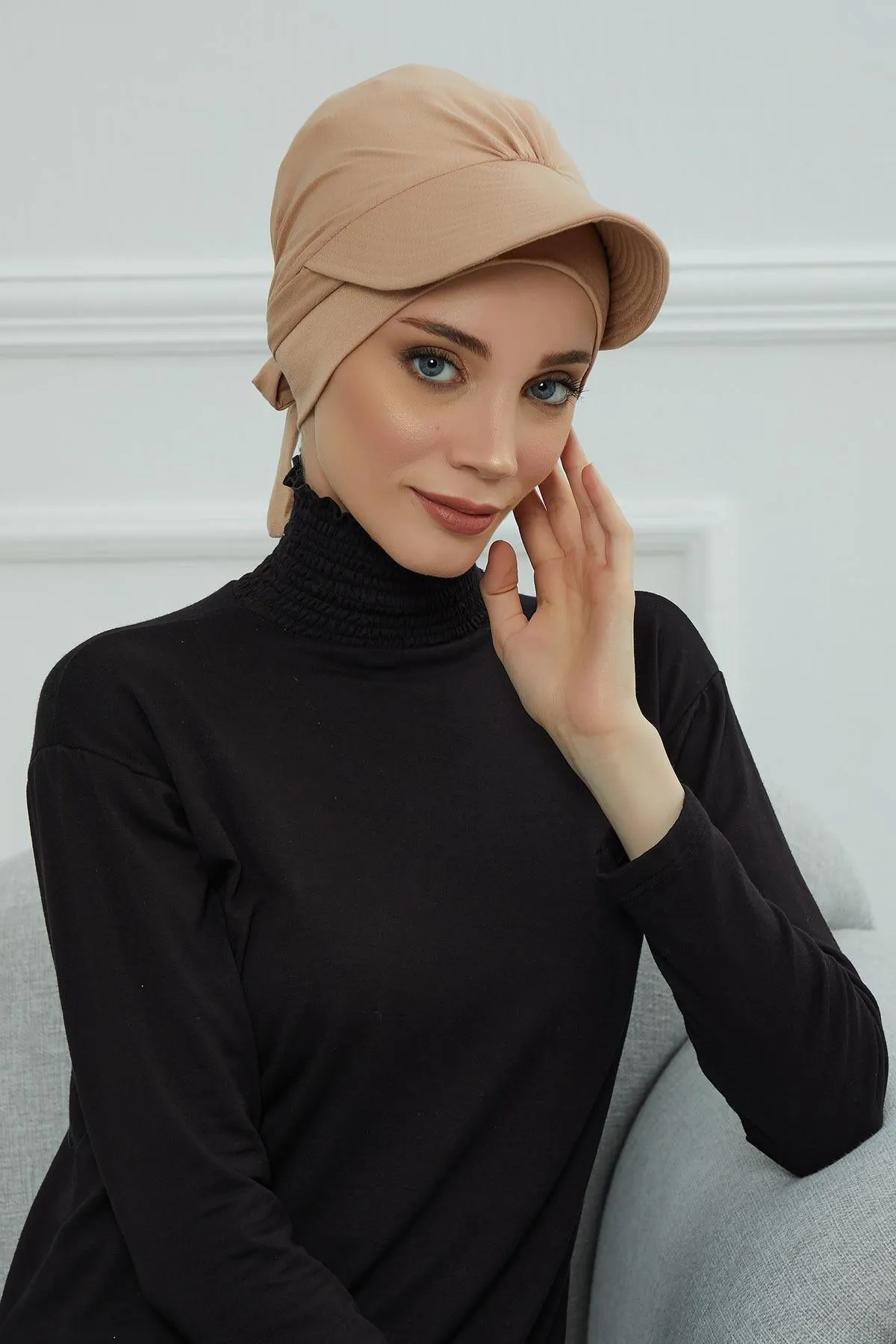 Stylish Visor Cap Instant Turban Hijab for Women, Trendy Visor Cap for Hair Loss Patients, Chemo Visor Cap, Visor Full Head Covering,B-66