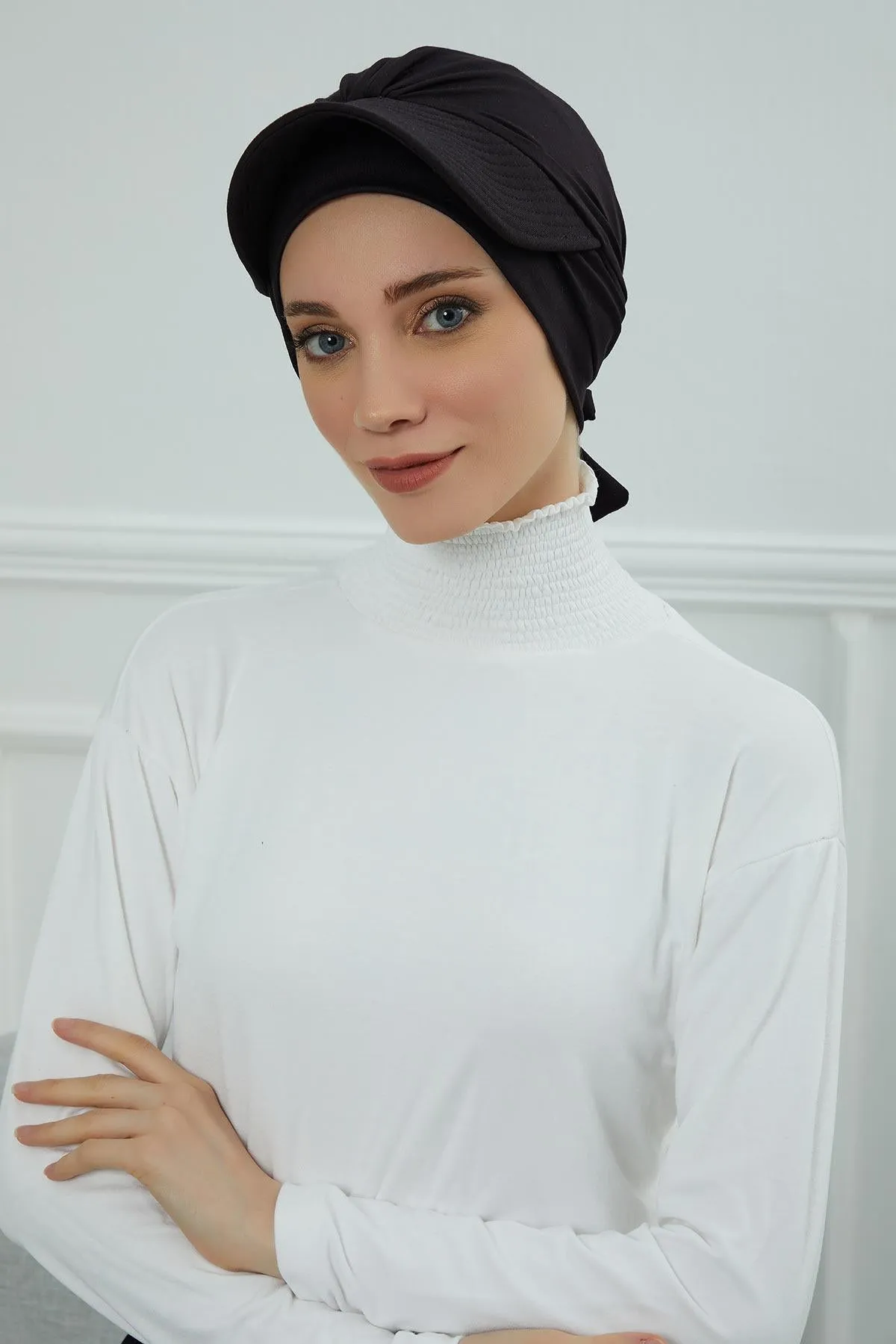 Stylish Visor Cap Instant Turban Hijab for Women, Trendy Visor Cap for Hair Loss Patients, Chemo Visor Cap, Visor Full Head Covering,B-66