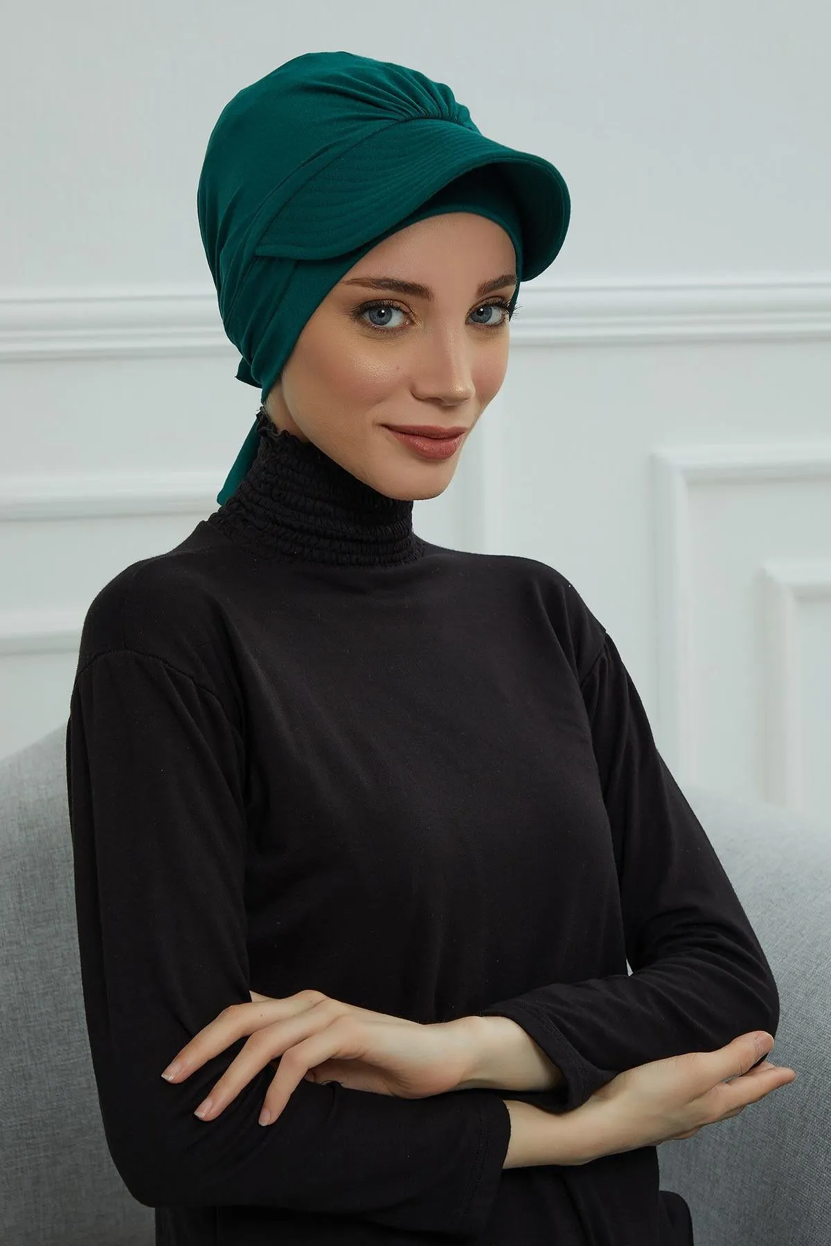 Stylish Visor Cap Instant Turban Hijab for Women, Trendy Visor Cap for Hair Loss Patients, Chemo Visor Cap, Visor Full Head Covering,B-66