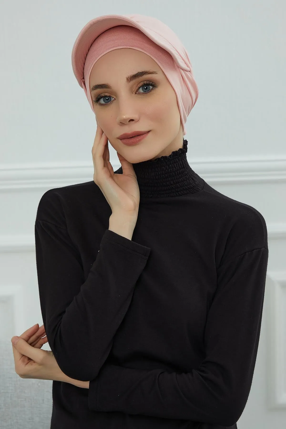 Stylish Visor Cap Instant Turban Hijab for Women, Trendy Visor Cap for Hair Loss Patients, Chemo Visor Cap, Visor Full Head Covering,B-66