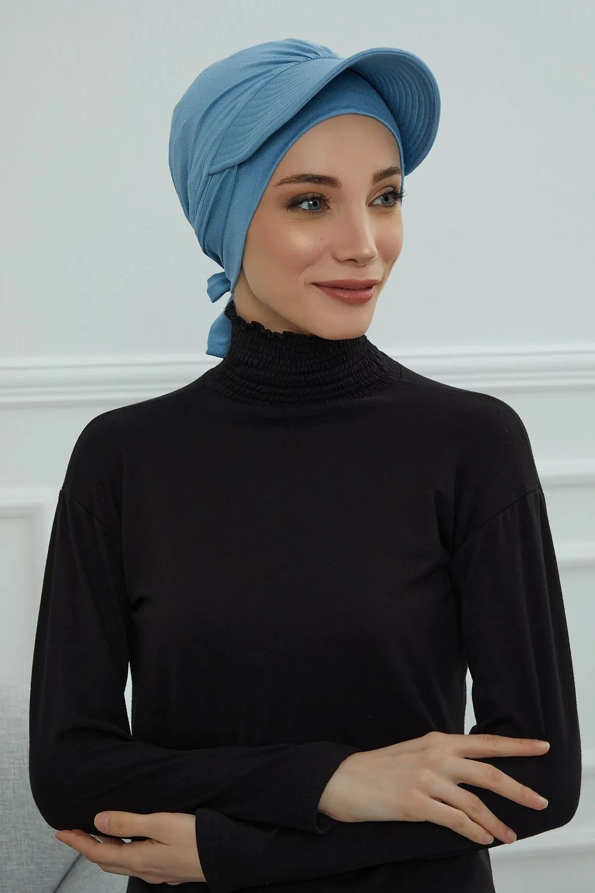 Stylish Visor Cap Instant Turban Hijab for Women, Trendy Visor Cap for Hair Loss Patients, Chemo Visor Cap, Visor Full Head Covering,B-66