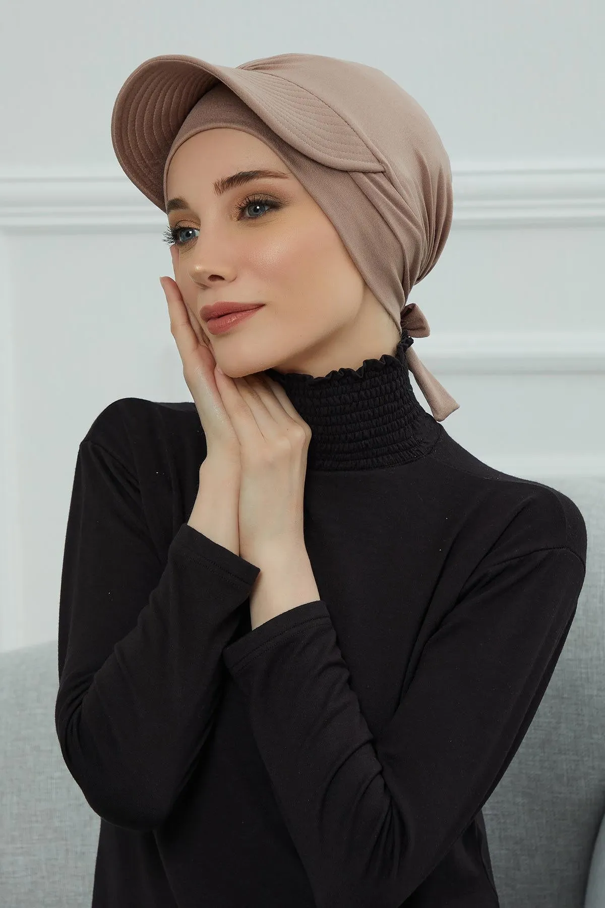 Stylish Visor Cap Instant Turban Hijab for Women, Trendy Visor Cap for Hair Loss Patients, Chemo Visor Cap, Visor Full Head Covering,B-66