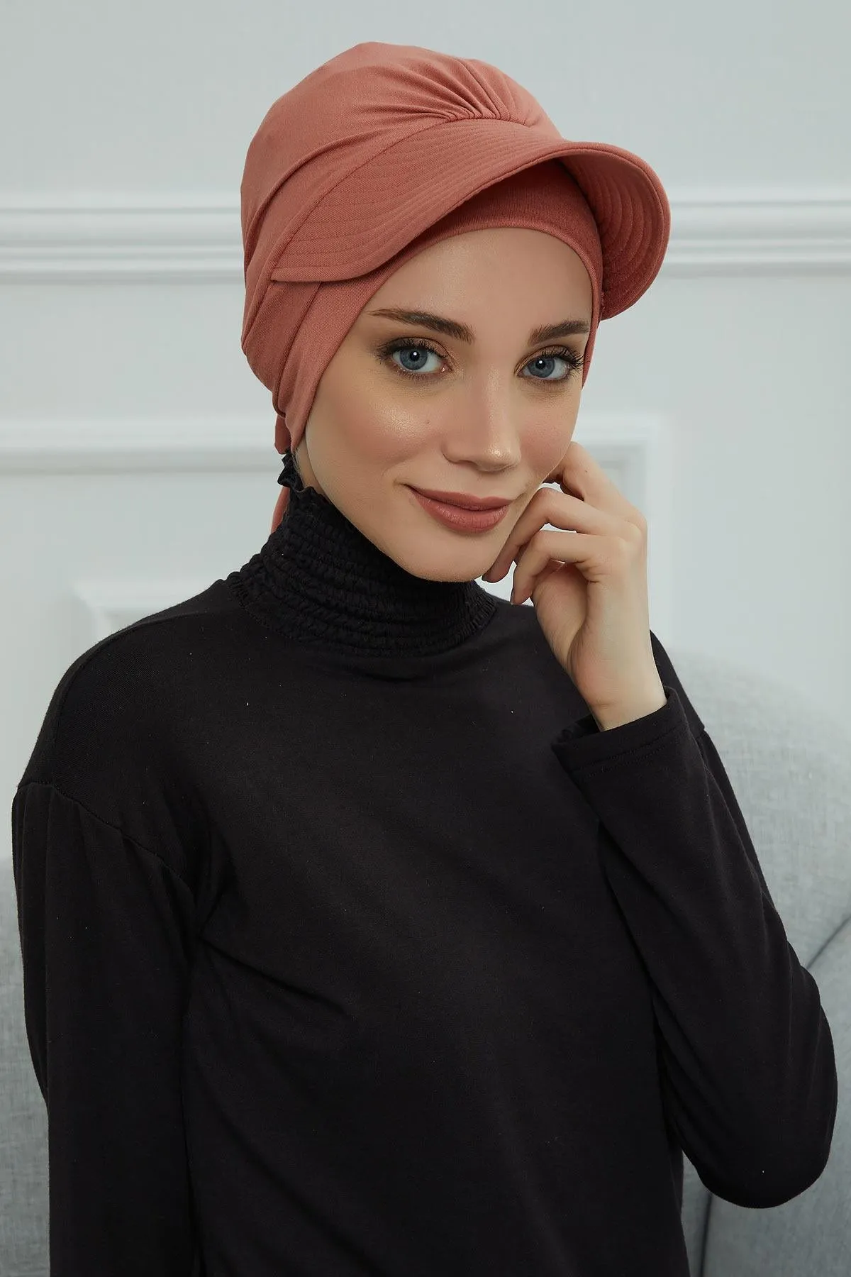 Stylish Visor Cap Instant Turban Hijab for Women, Trendy Visor Cap for Hair Loss Patients, Chemo Visor Cap, Visor Full Head Covering,B-66