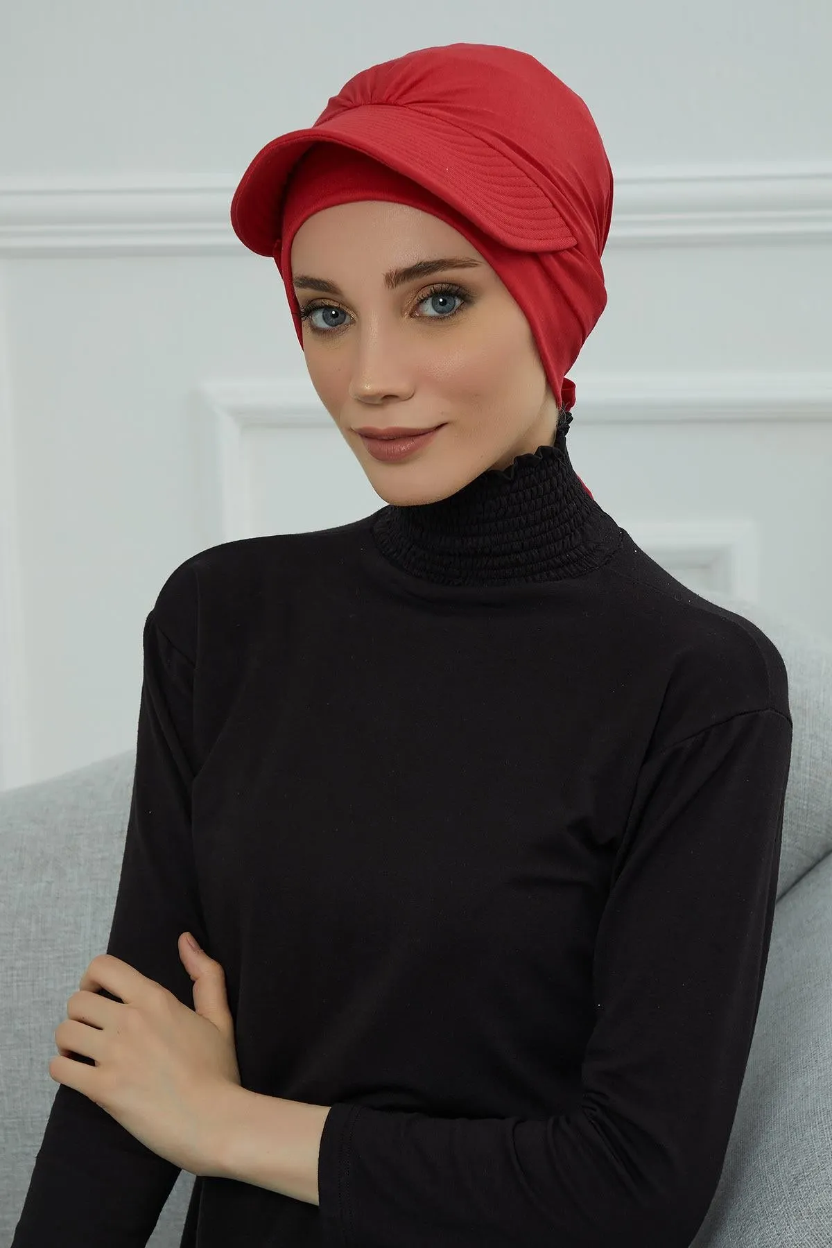 Stylish Visor Cap Instant Turban Hijab for Women, Trendy Visor Cap for Hair Loss Patients, Chemo Visor Cap, Visor Full Head Covering,B-66