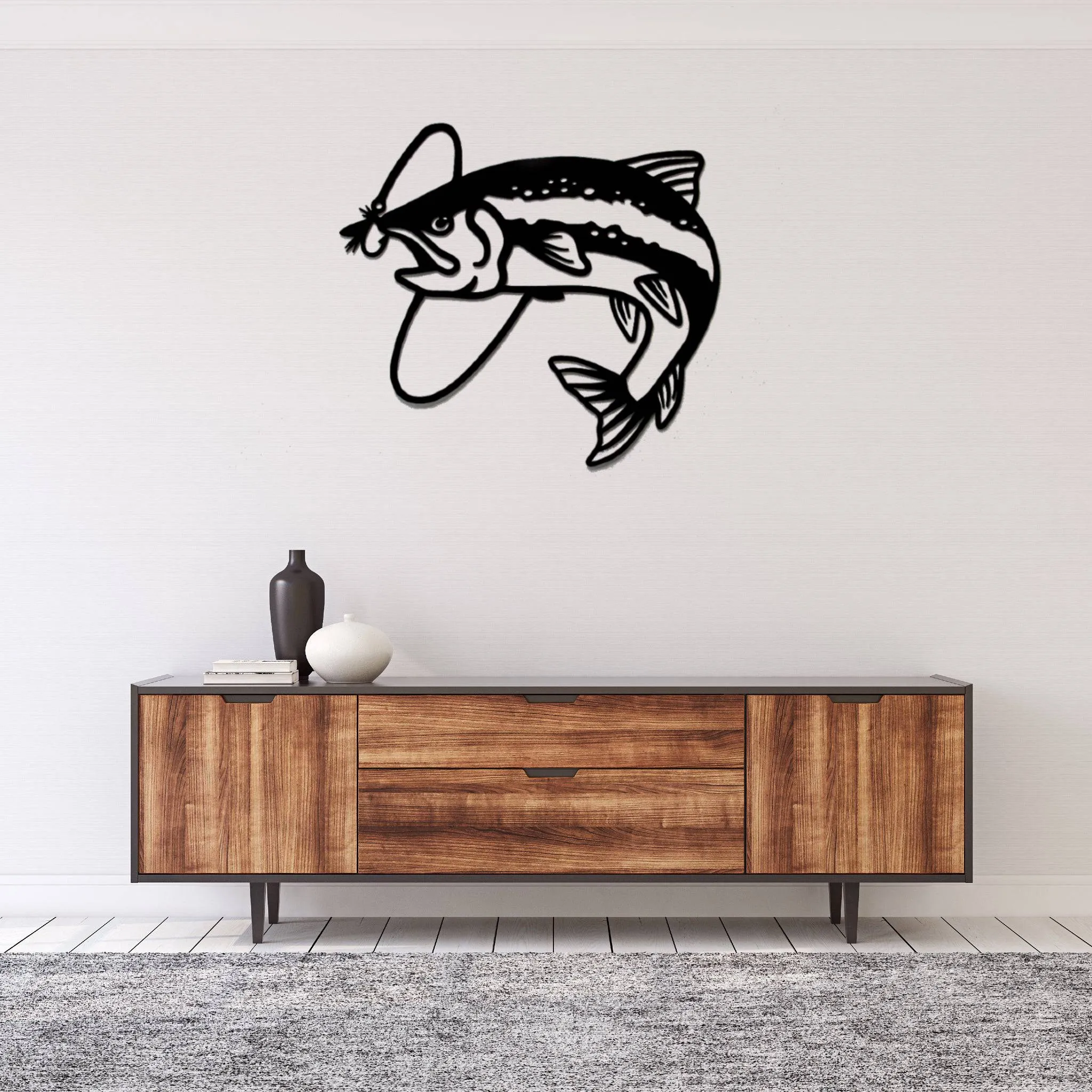 Trout Fly Fish Design - Metal Wall Art