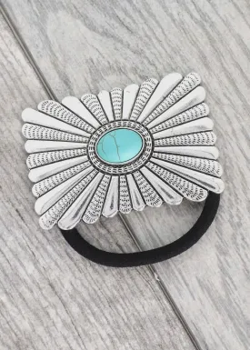 Western Turquoise Concho Hair Tie