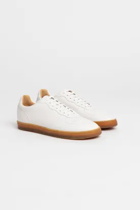 White/Tan Deerskin Sneakers